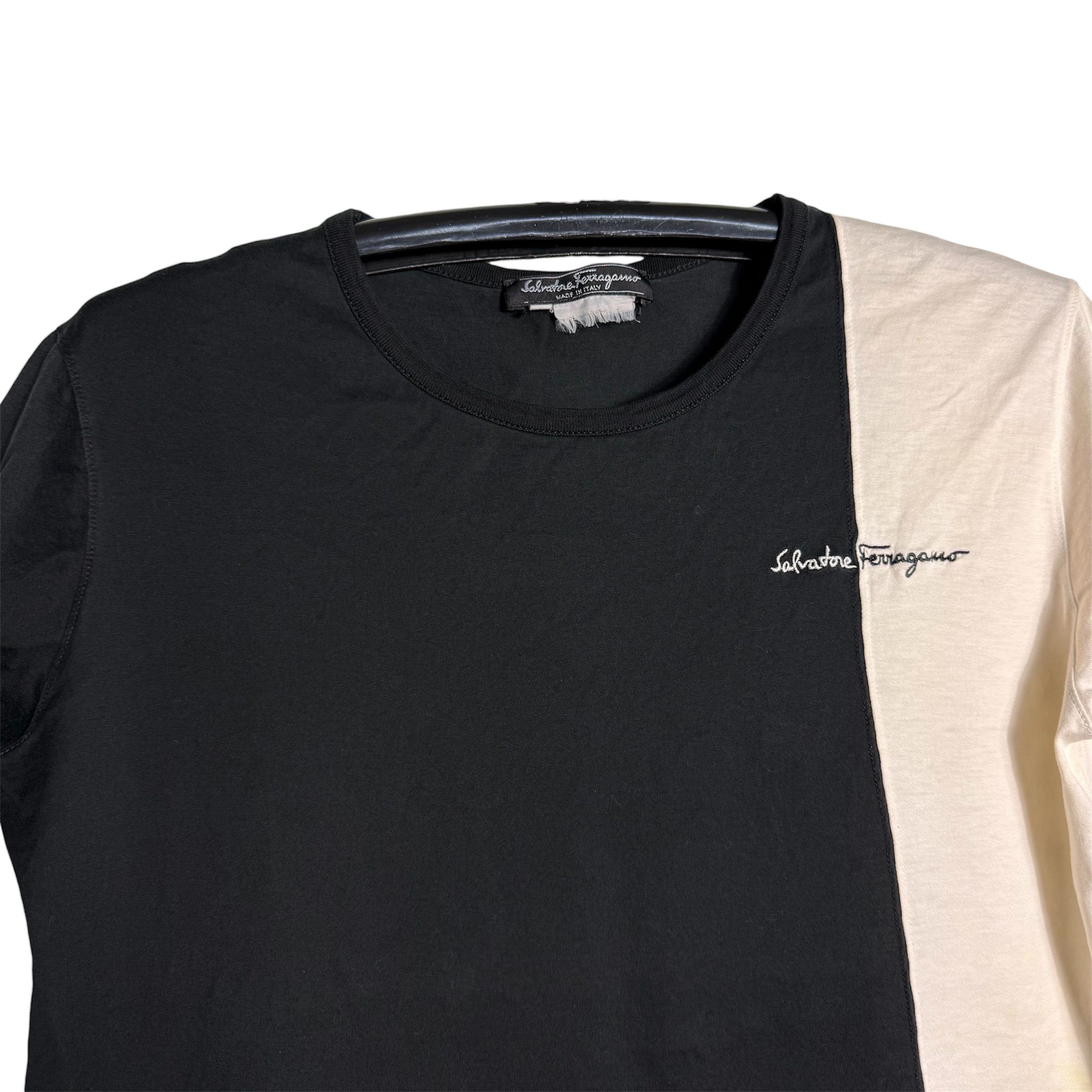 Salvatore Ferragamo 🔥RARE🔥Vintage Salvatore Ferragamo Vertical Split T-shirt Size US M / EU 48-50 / 2 - 2 Thumbnail