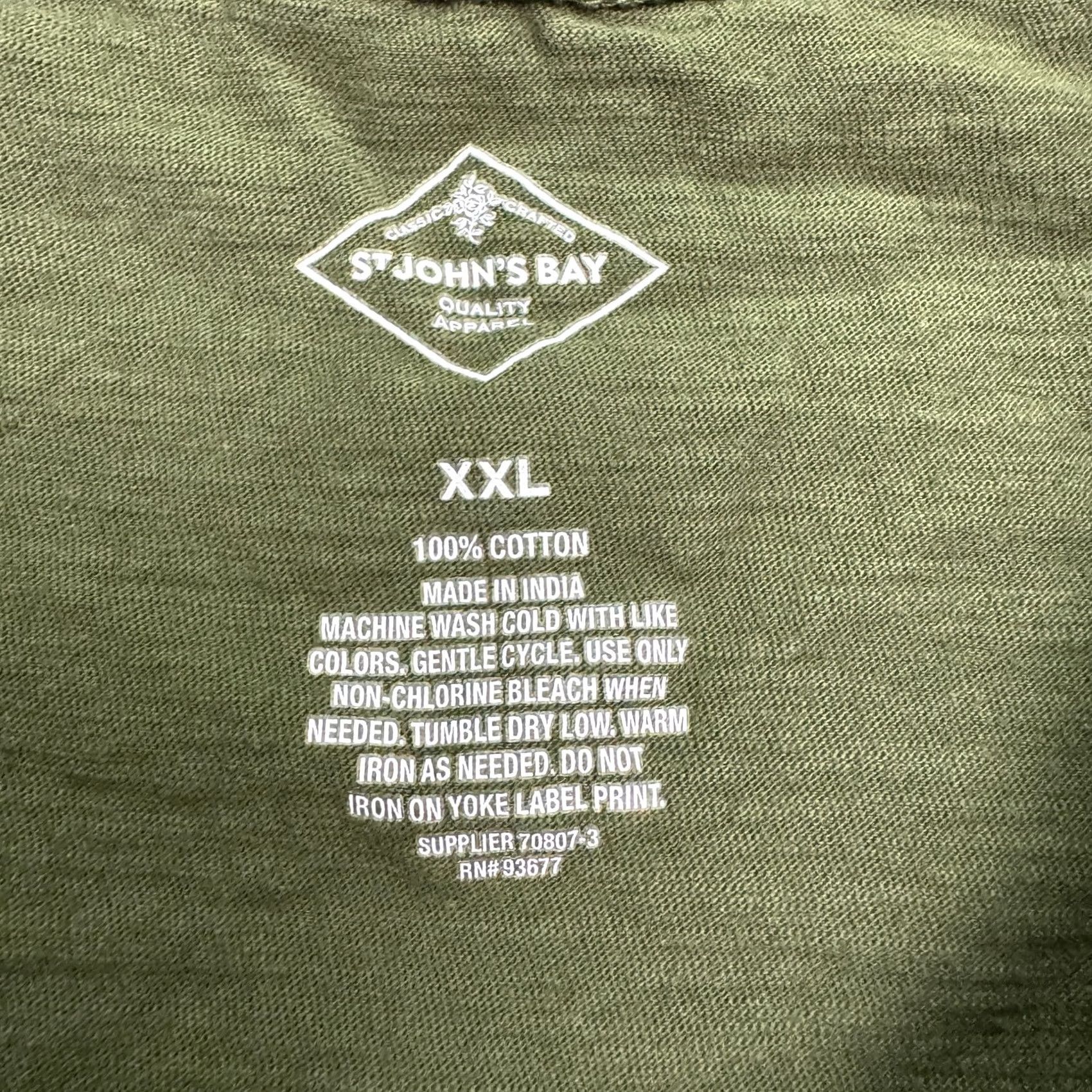 Vintage St. John's Bay Eyelet Embroidered T-Shirt Womens 2XL Olive Green Cotton Casual Shirt Adults Womens Green Embroidered Casual Sleeve Short Sleeve Size XXL / US 16-18 / IT 52-54 - 4 Thumbnail