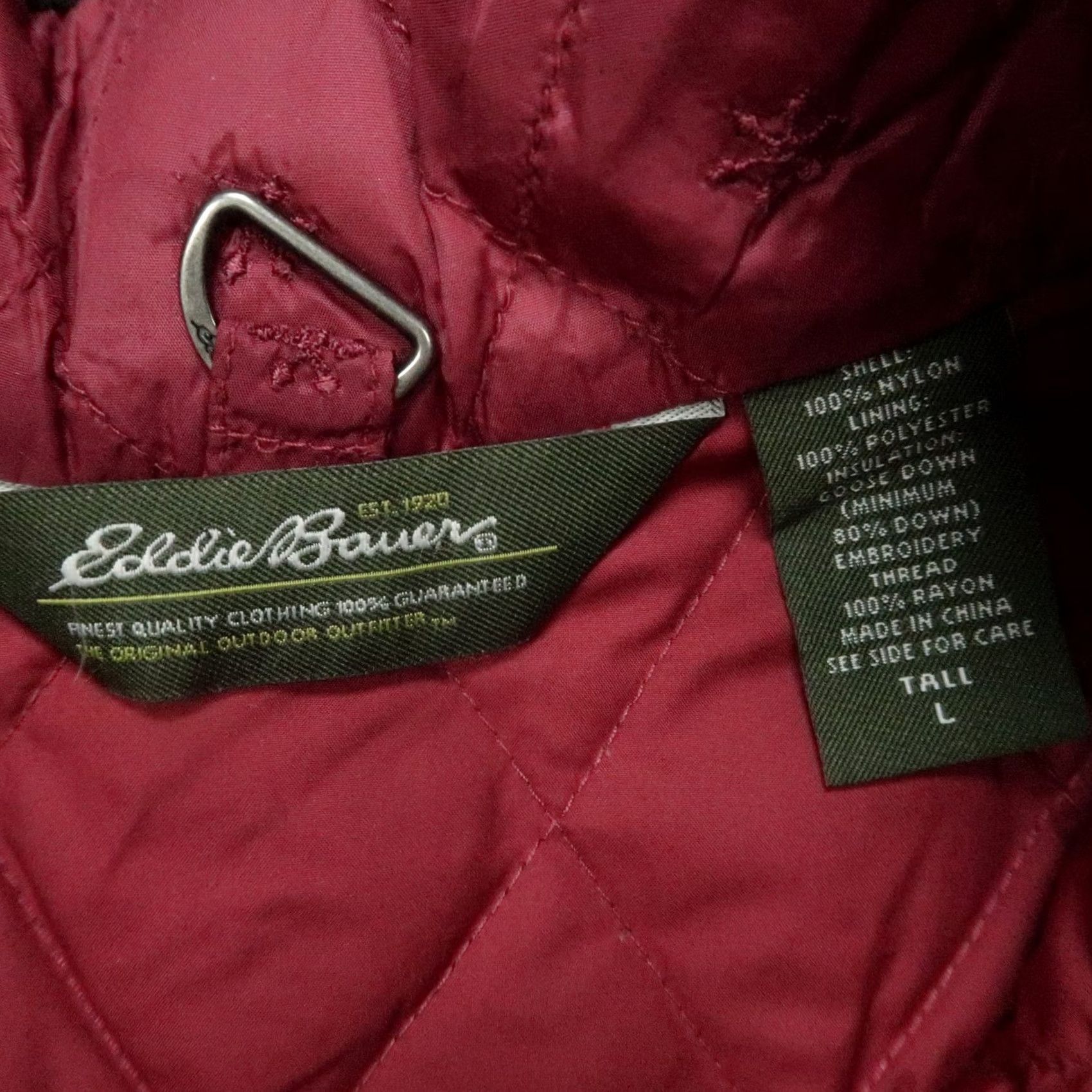 Eddie Bauer Eddie Bauer Jacket Womens Large Tall Pink Goose Down 650 Fill Power Snap Button Jacket Size L / US 10 / IT 46 - 4 Thumbnail