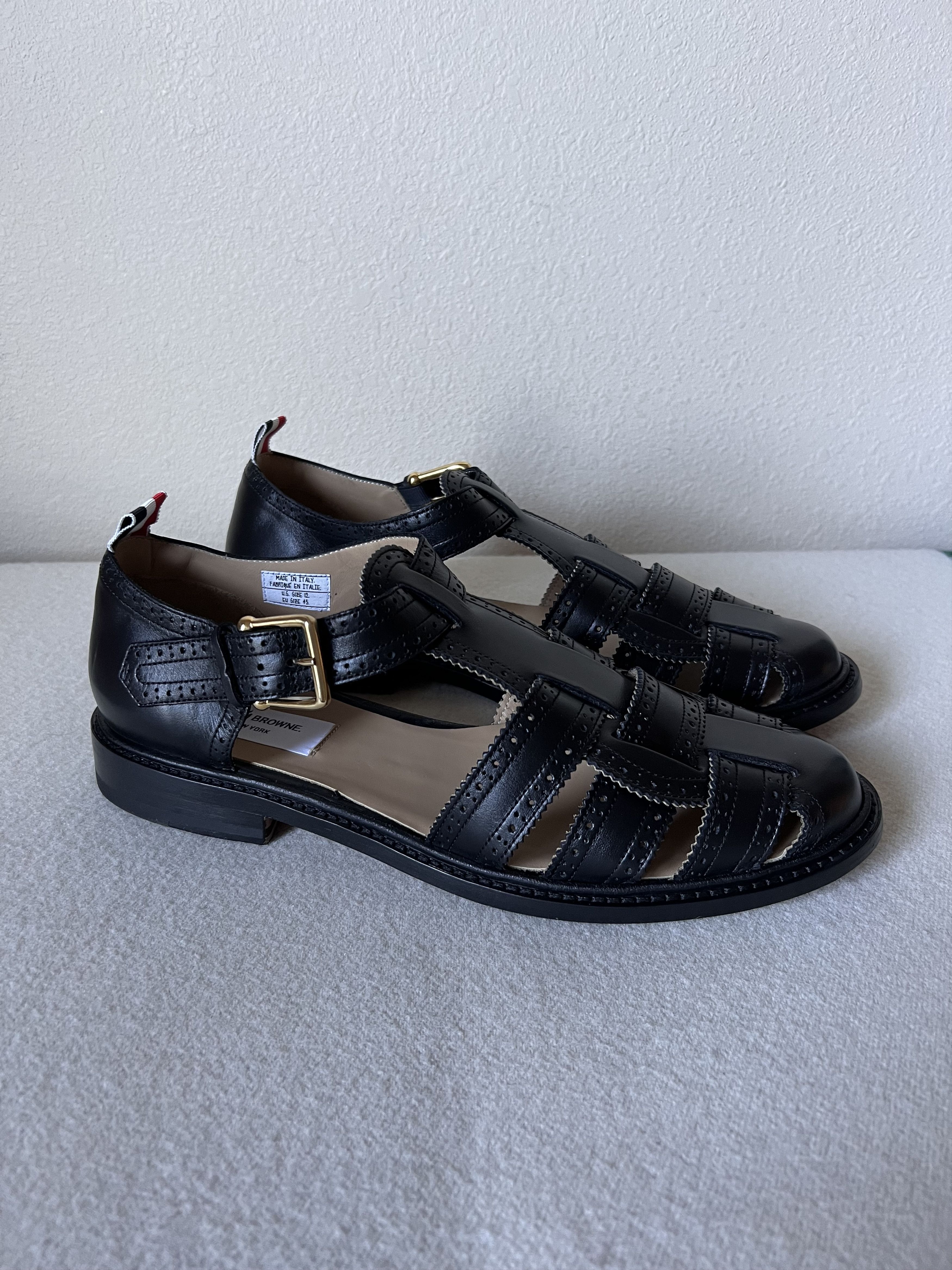 Thom Browne Thom Browne Brogued Fisherman Sandals with Leather Sole Size US 12 / EU 45 - 1 Thumbnail