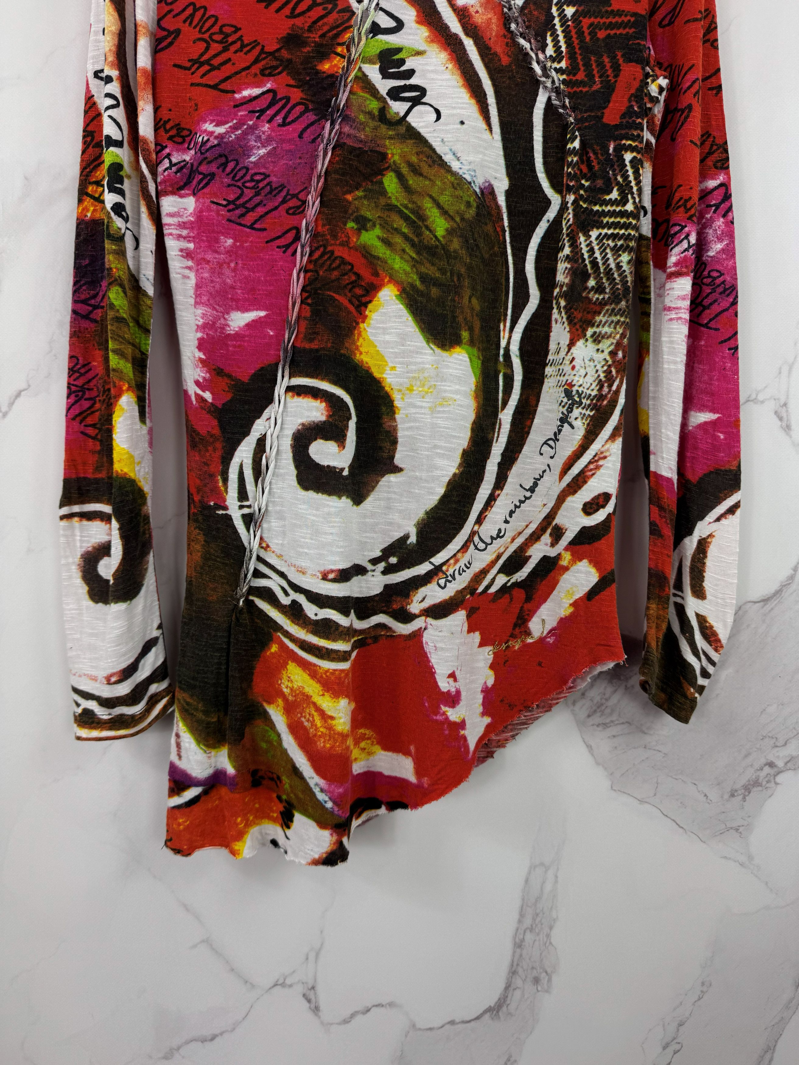 Desigual Desigual Asymmetrical Longsleeve Rainbow Dress Size L Size L / US 10 / IT 46 - 3 Thumbnail