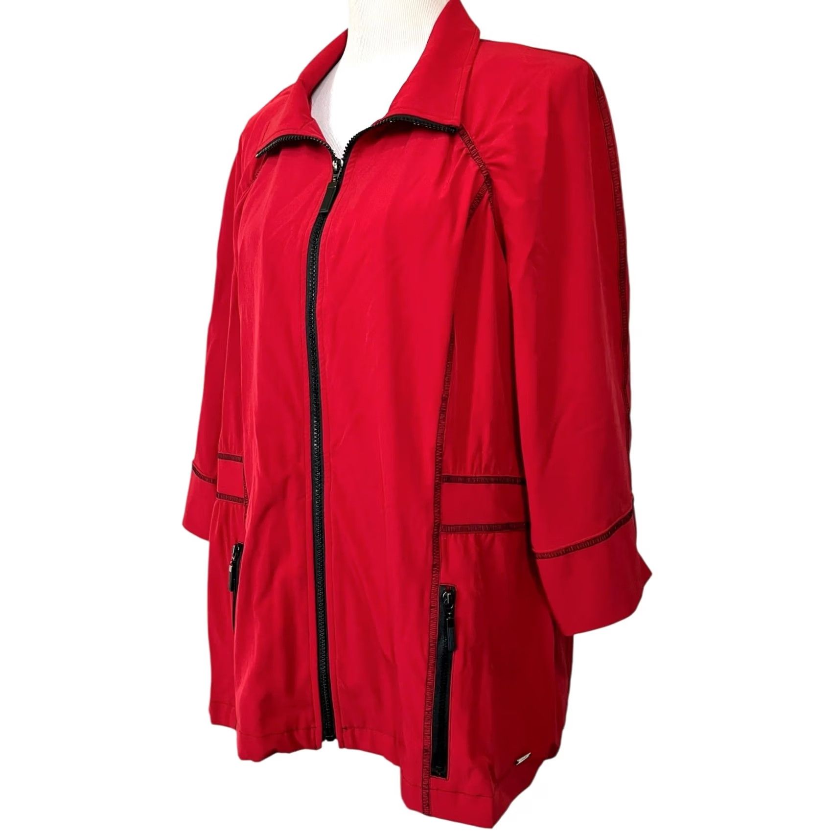 Vintage Zenergy by Chico's Jacket Red 3/4 Sleeve Windbreaker Zip XL Womens Pant? Size XL / US 12-14 / IT 48-50 - 2 Thumbnail
