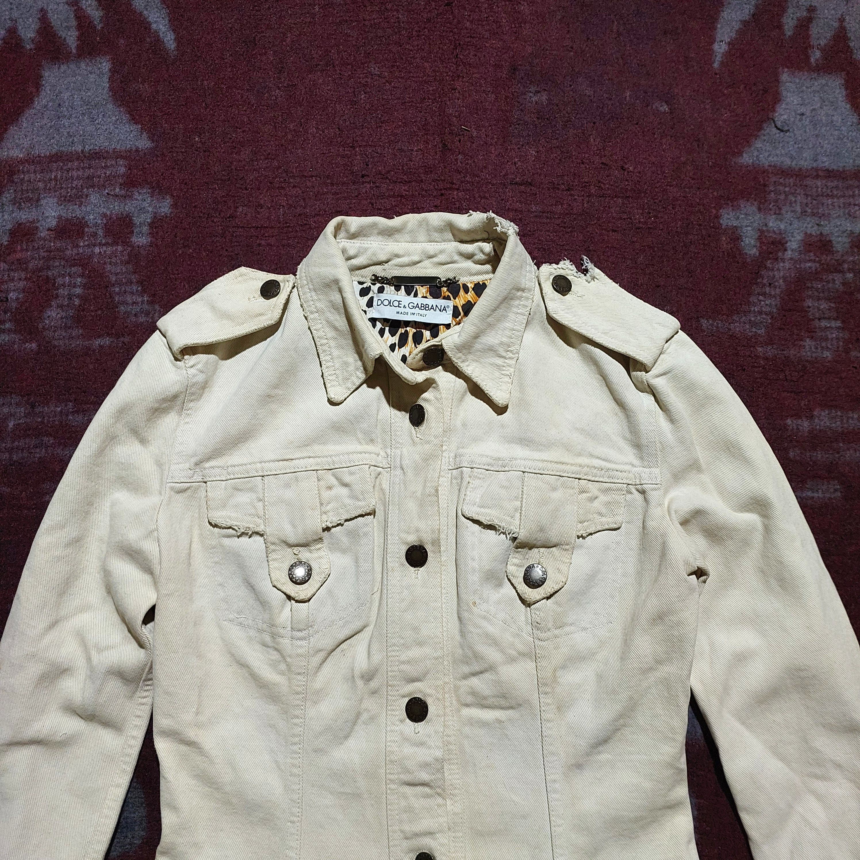 Dolce & Gabbana Dolce & Gabbana leopard distressed denim jacket Size S / US 4 / IT 40 - 3 Thumbnail