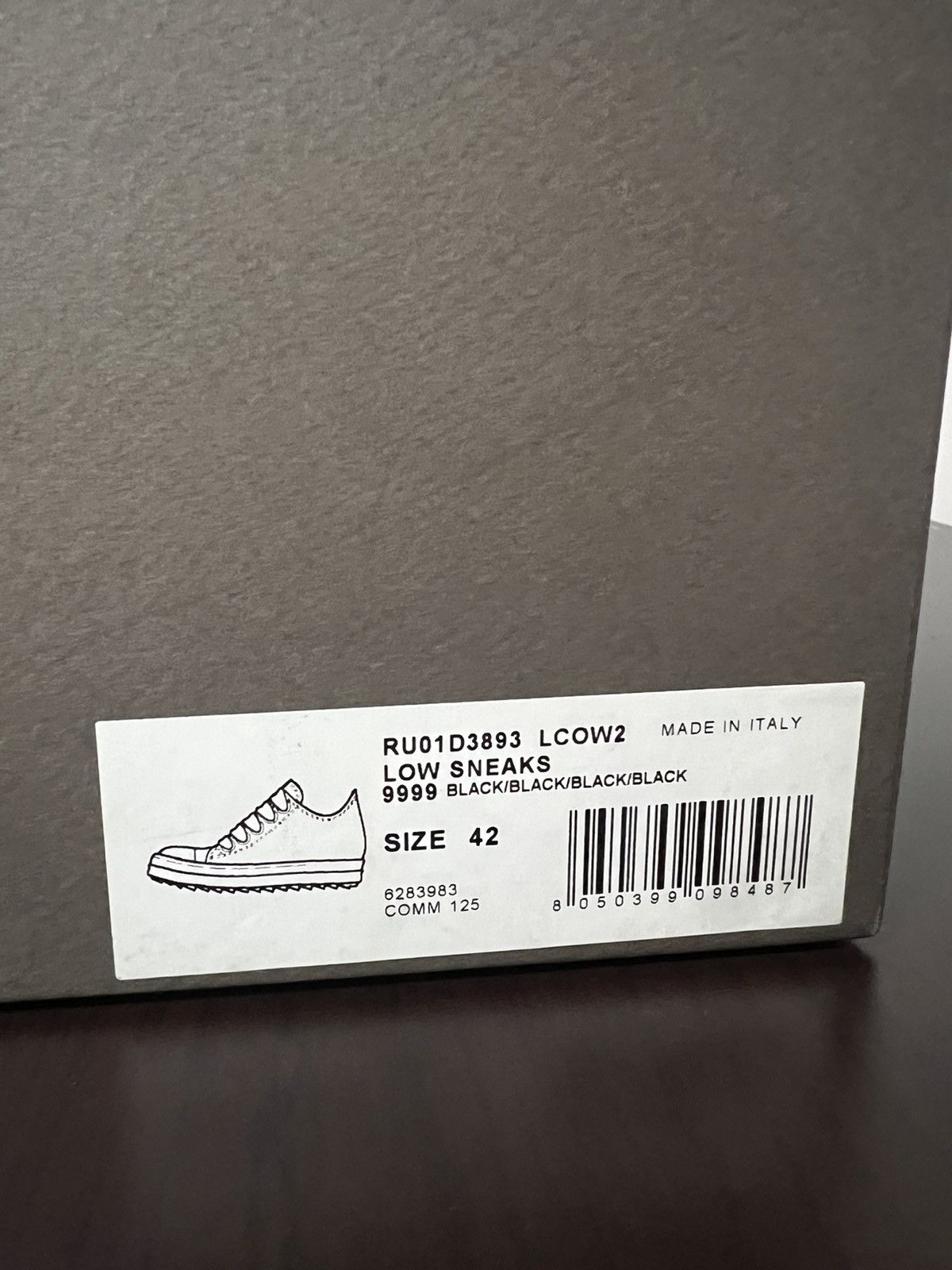 Rick Owens Rick Owens Jumbo Laces Ramones Black Low Top Sneakers New 42 Size US 9 / EU 42 - 12 Thumbnail