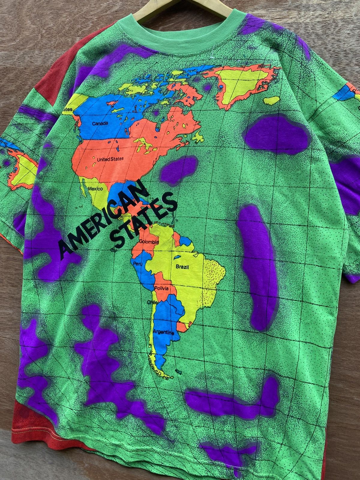 Vintage Vintage american states map all over print tshirt Size US XL / EU 56 / 4 - 3 Thumbnail