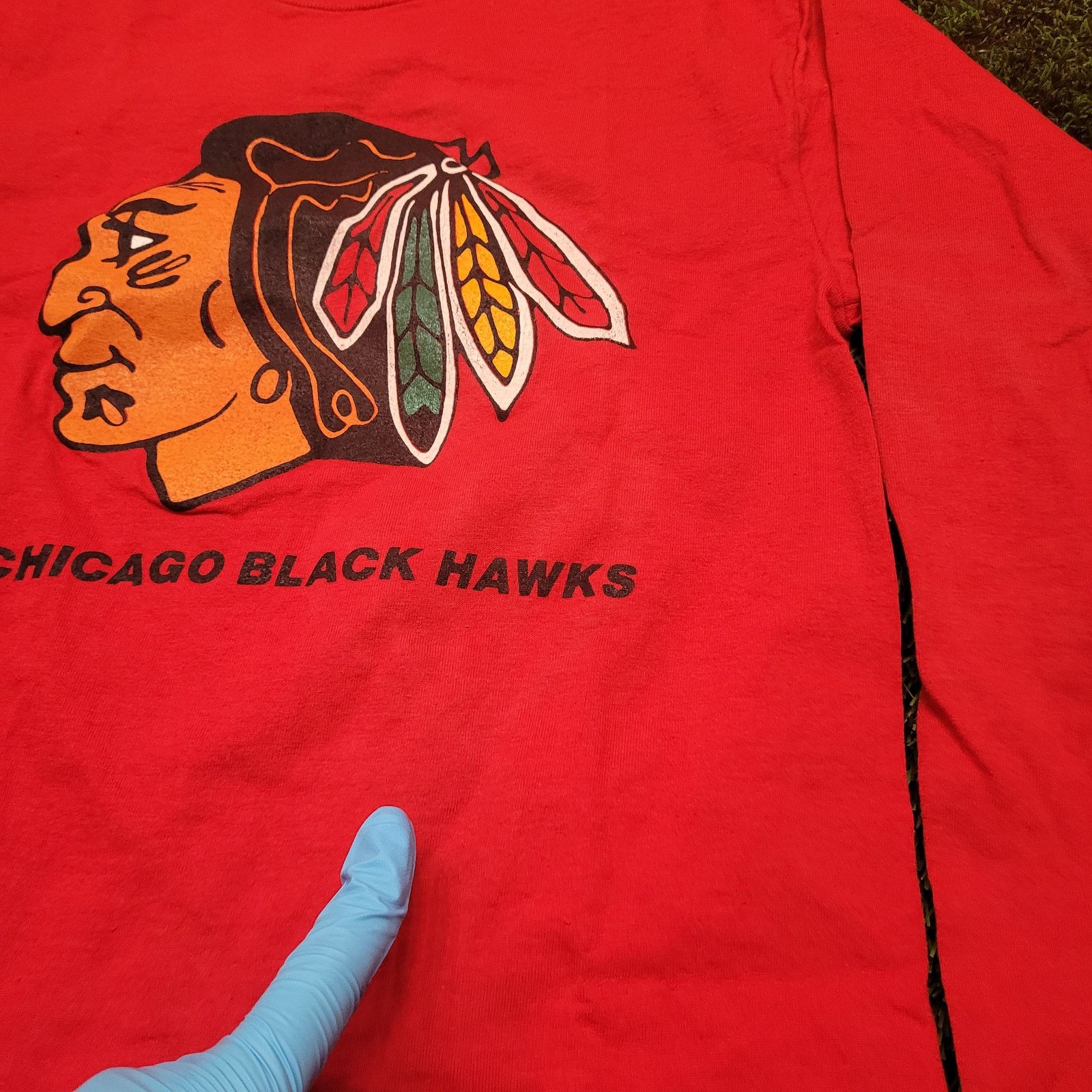 Vintage VTG 80s Chicago Blackhawks Long Sleeve T-Shirt Womens XS/S Size XS / US 0-2 / IT 36-38 - 2 Thumbnail