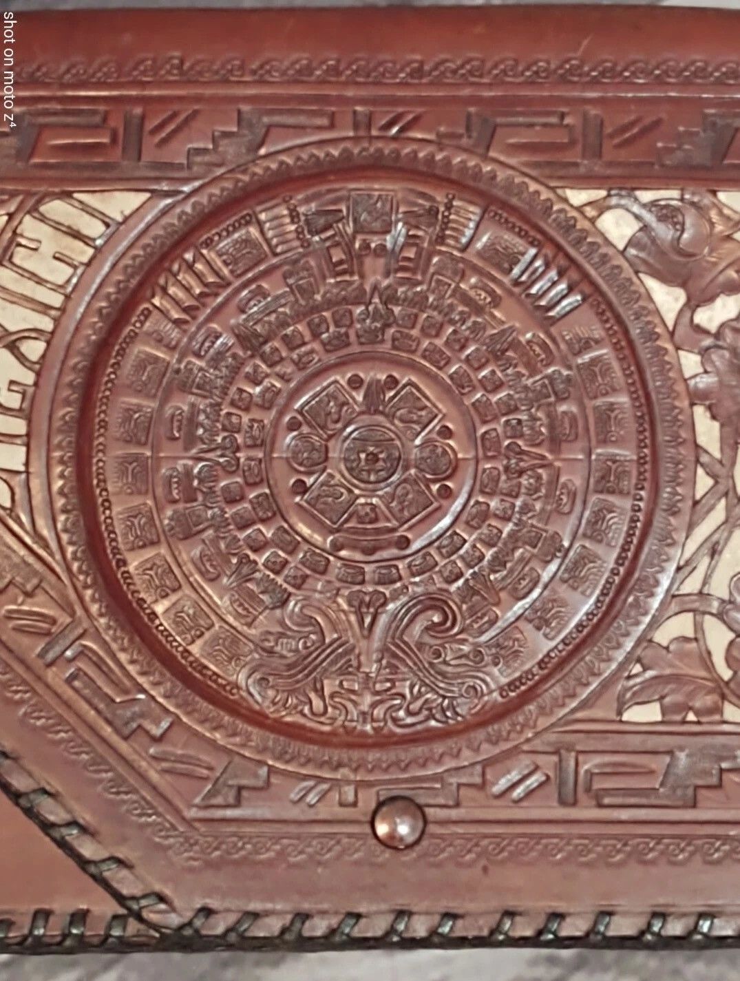 Other HANDMADE CARVED BROWN LEATHER MEXICO HANDBAG PURSE Size ONE SIZE - 4 Thumbnail