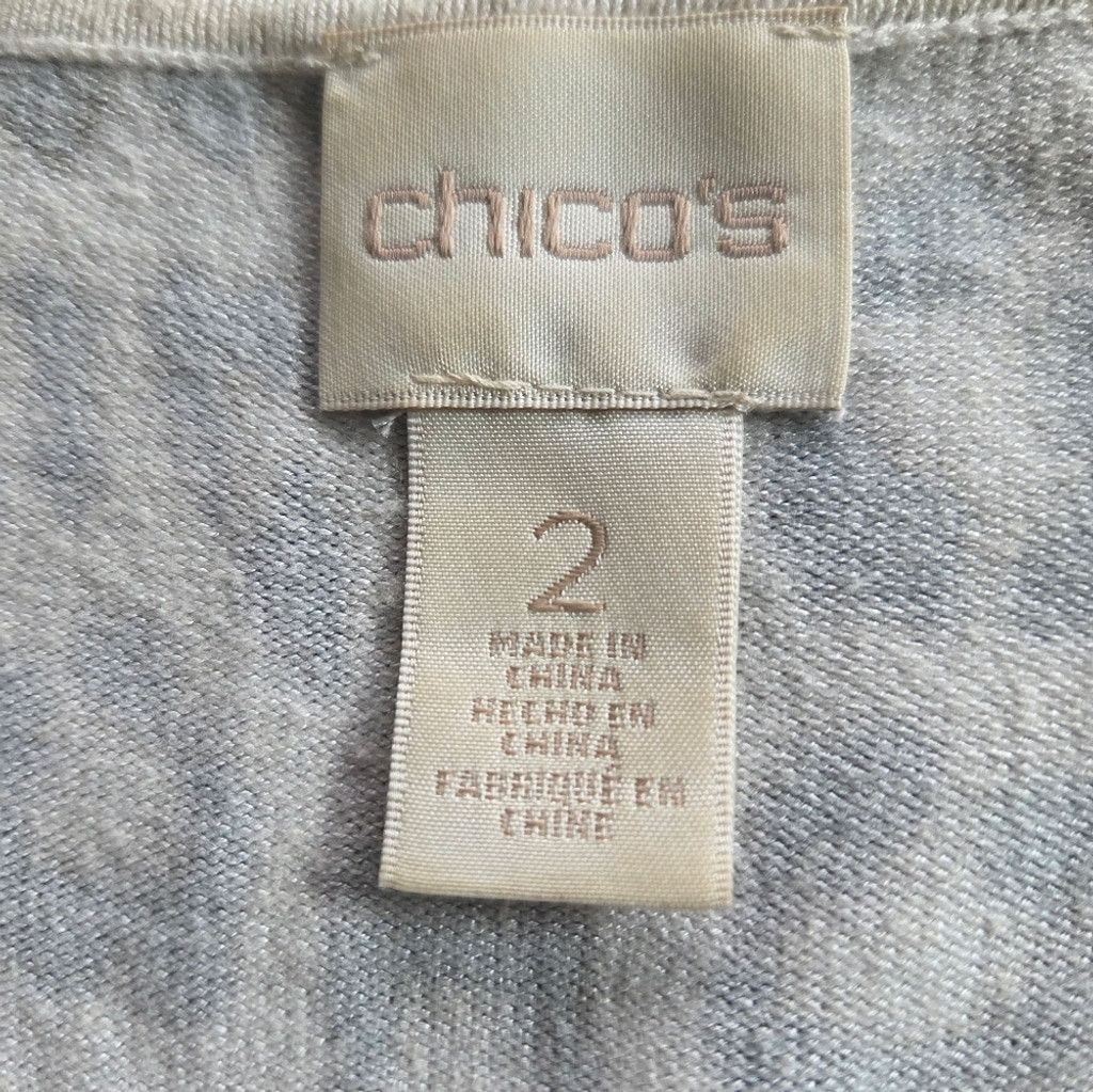 Chicos Chico's Gray Textured Top Size 2 Size XS / US 0-2 / IT 36-38 - 5 Thumbnail