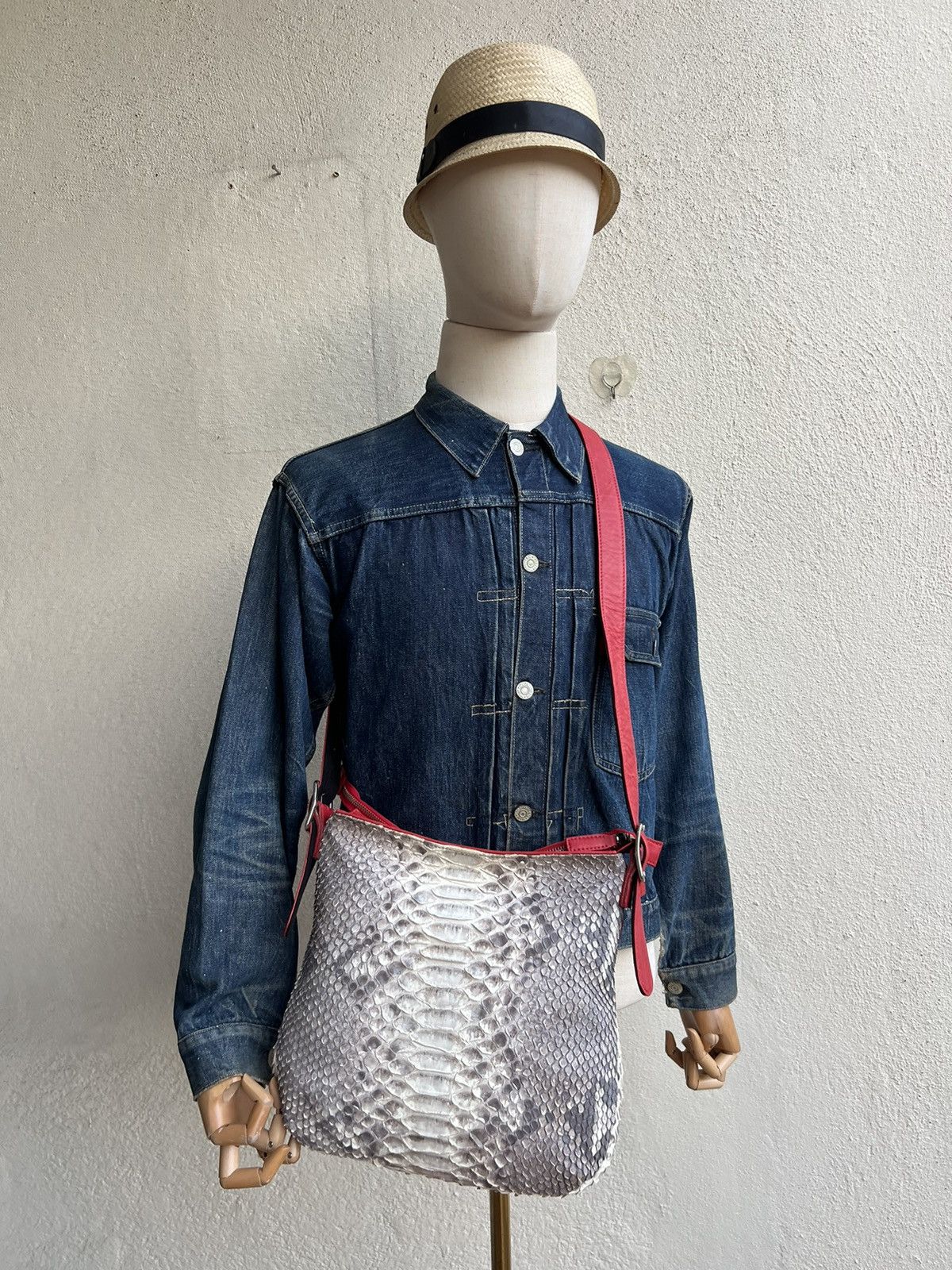 Leather Fukuromono Girau Japan Snake Skin Leather Bag Size ONE SIZE - 5 Thumbnail