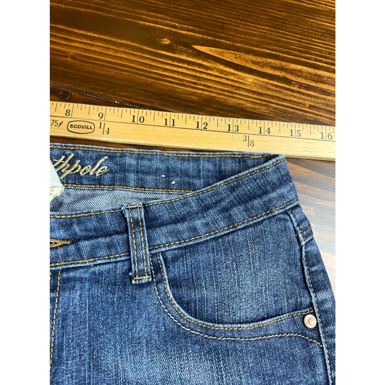 Southpole Southpole Jeans, Women's Size 9, Denim, Cropped, Pockets, Blue, Jeans, Regular, Juniors, Inseam 22, 9, 30in, Low Rise, Medium Wash, Women Size 30" / US 8 / IT 44 - 5 Thumbnail