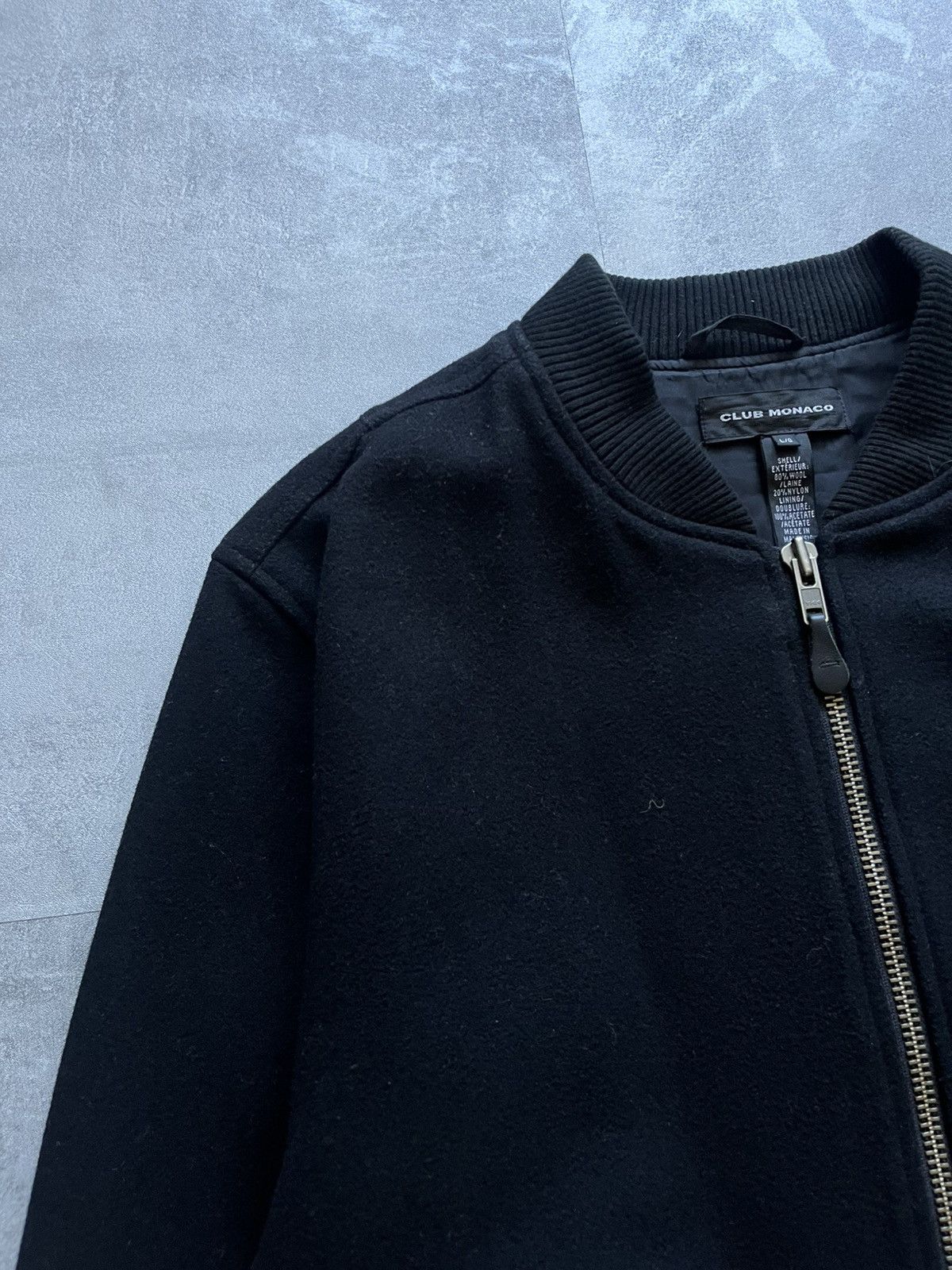 Club Monaco Vintage Club Monaco wool M1 Bomber Jacket Luxury Black L Size US L / EU 52-54 / 3 - 3 Thumbnail