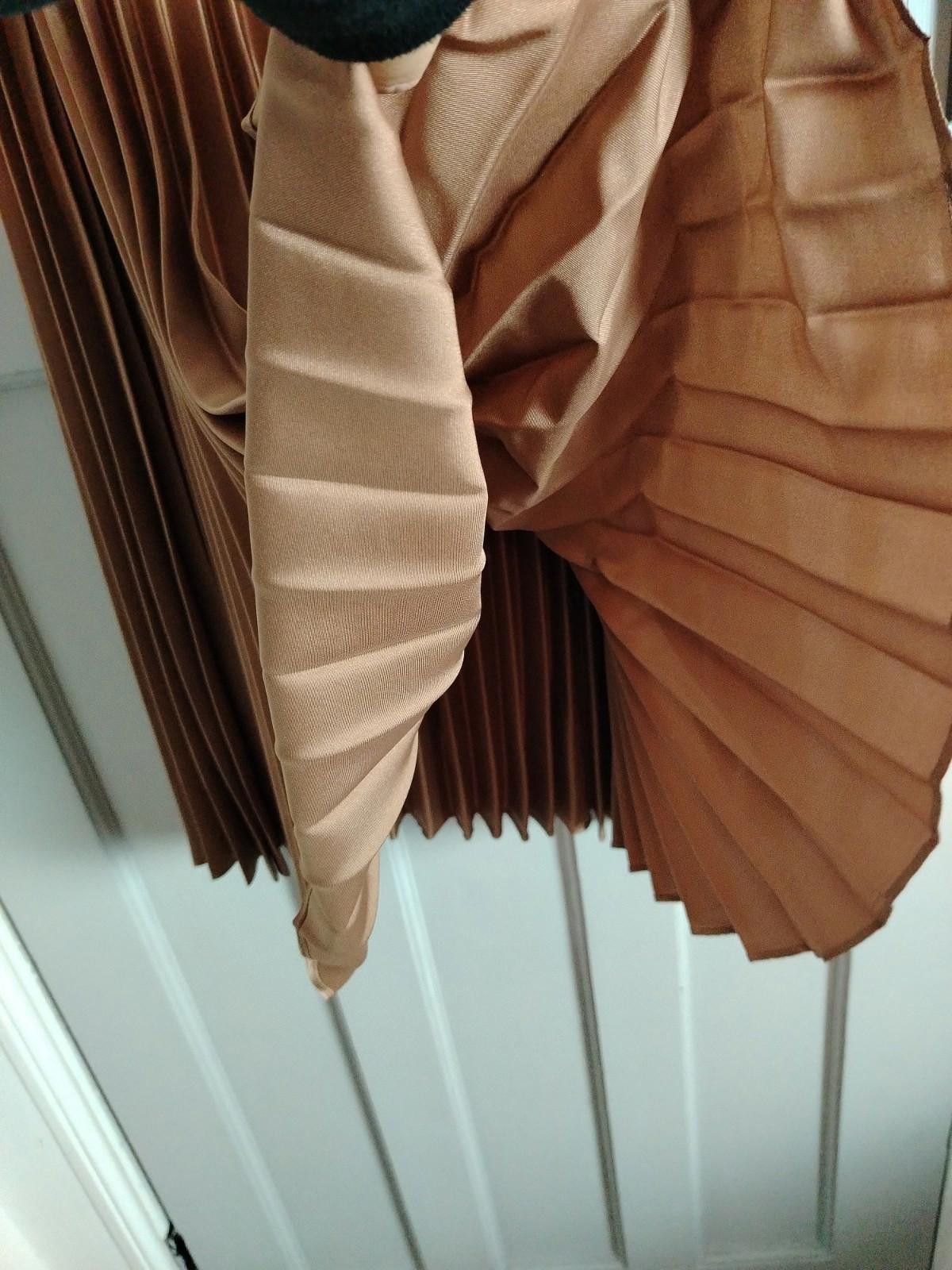 Other HALLHUBER Bronze Gold Pleated Maxi Skirt UK 8 Size 27" / US 4 / IT 40 - 6 Thumbnail