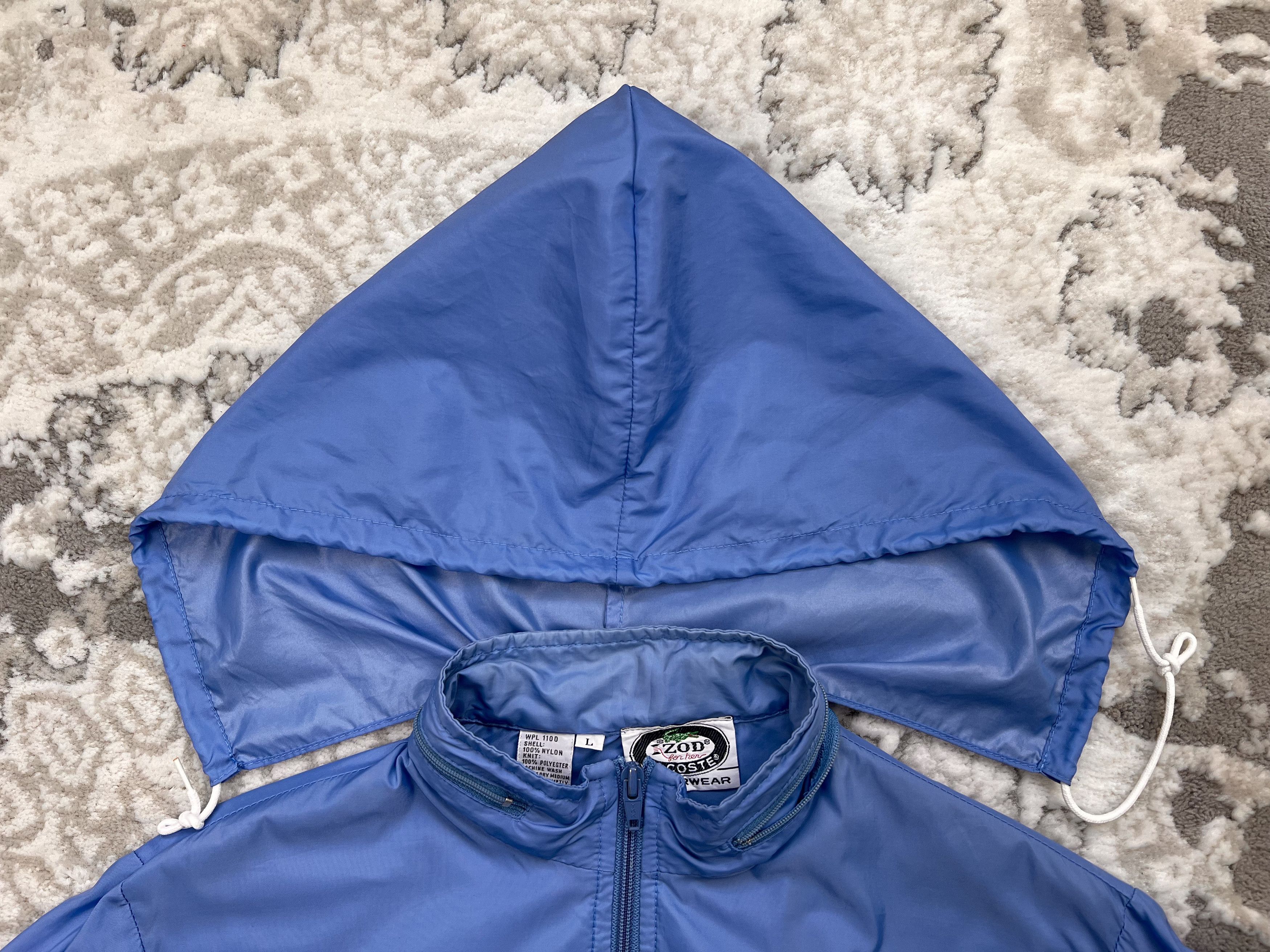 Lacoste Vintage IZOD Lacoste Blue Croco Windbreaker Jacket Zip Hood Size L / US 10 / IT 46 - 12 Thumbnail