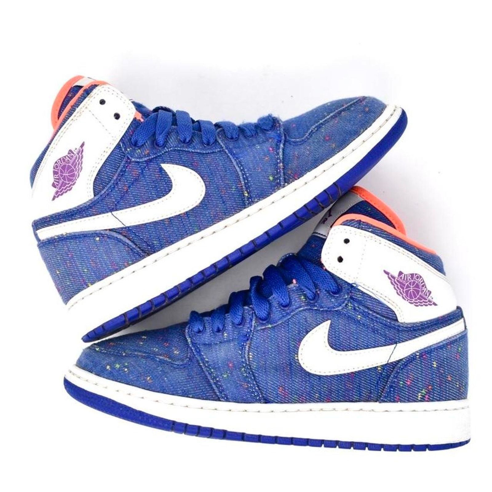 Jordan Brand 2016 Jordan 1 Mid “Speckled Denim” Size US 5 / IT 35 - 2 Thumbnail