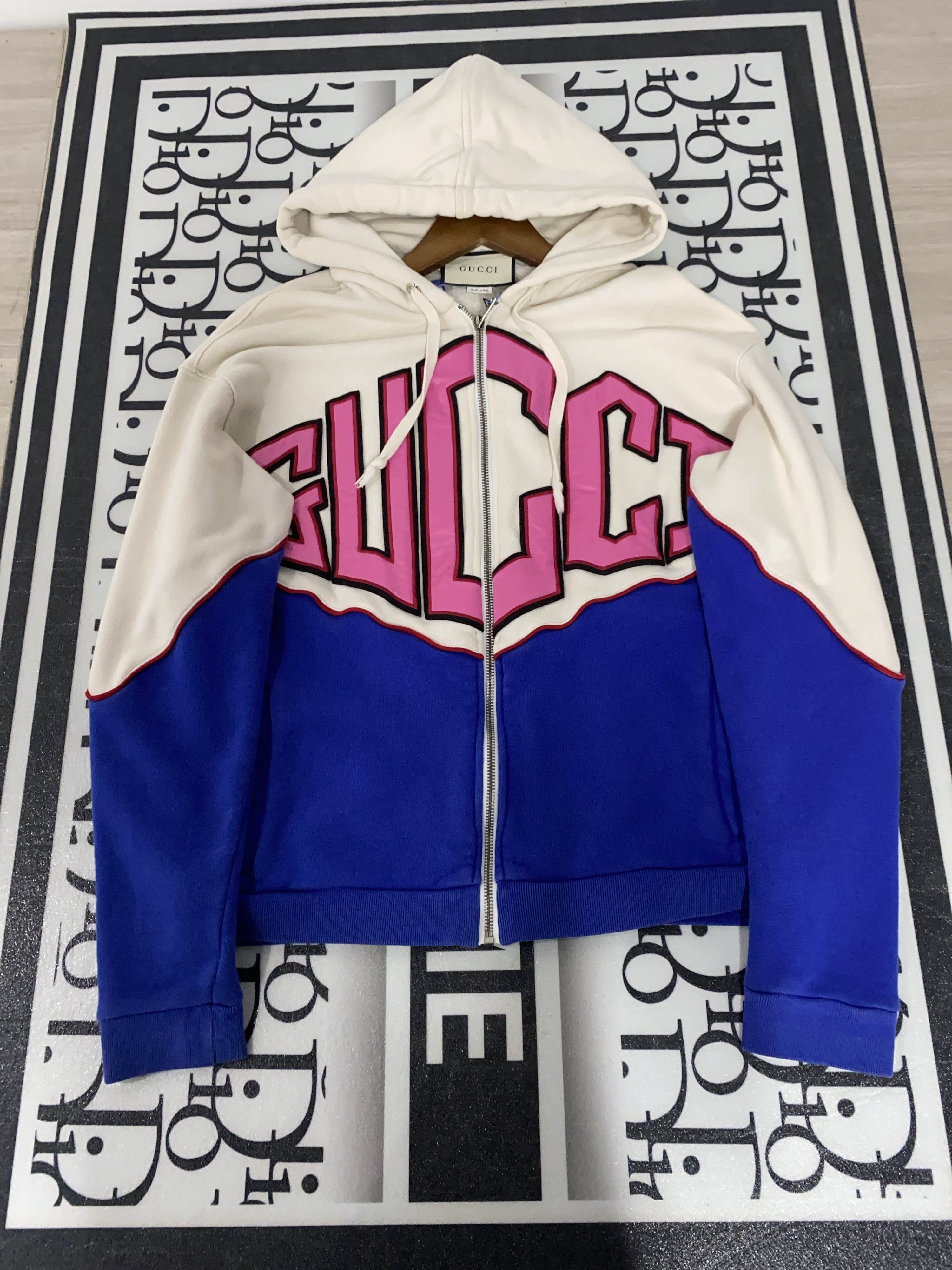 Gucci Gucci Logo Colorblock Zip Up Hoodie Size M Size US M / EU 48-50 / 2 - 1 Thumbnail