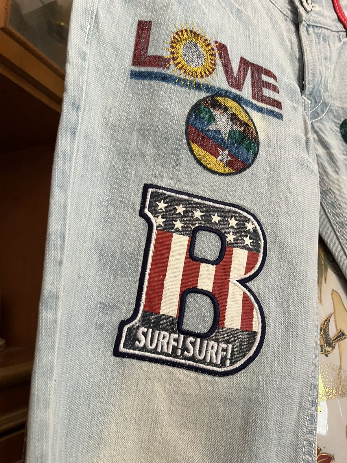 Blue Blue Japan × If Six Was Nine Y2K Blue Moon Blue Multi Embroidered Jeans Size US 30 / EU 46 - 3 Thumbnail