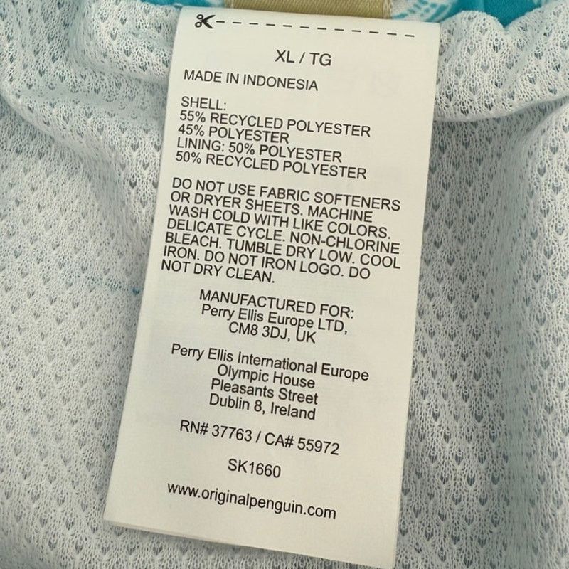 Original Penguin NWT Original Penguin Lined Swim Trunk Short Blue Atoll Palm Size US 34 / EU 50 - 10 Thumbnail