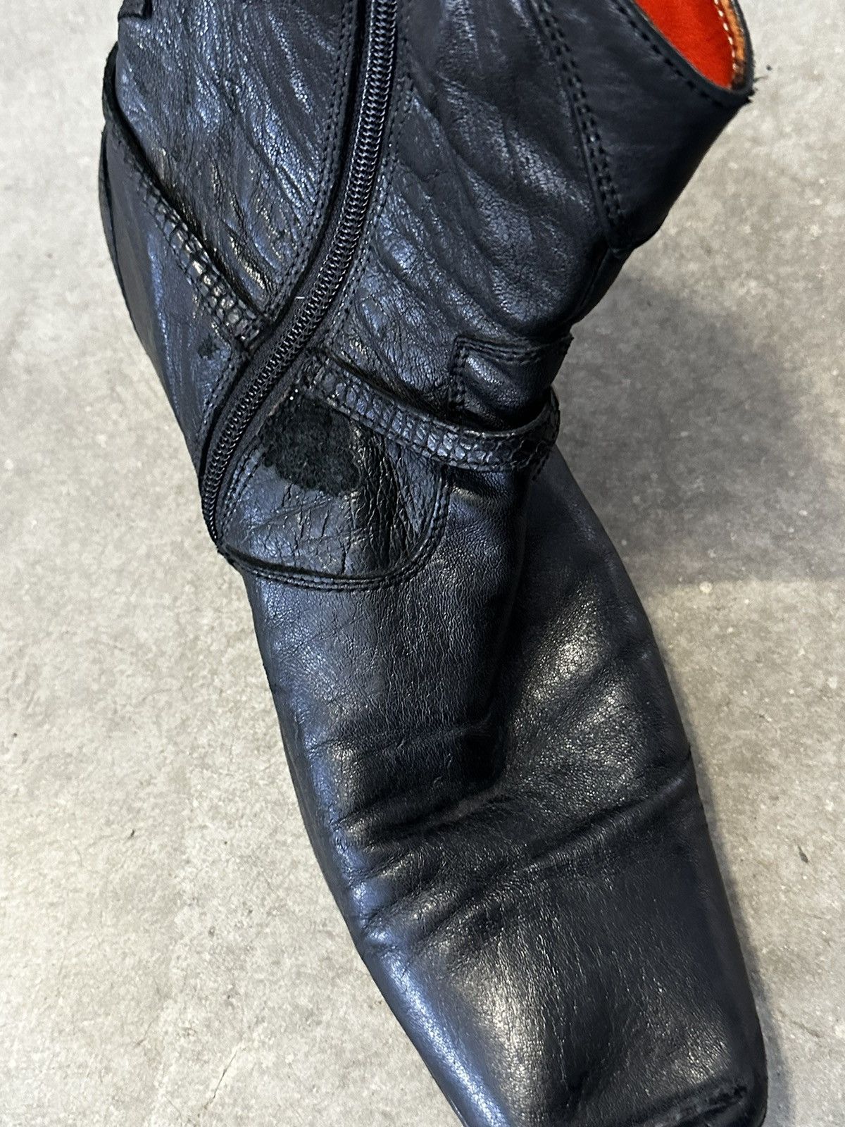 Vintage Vintage Black Leather Moto Boots Size US 10.5 / EU 43-44 - 6 Thumbnail