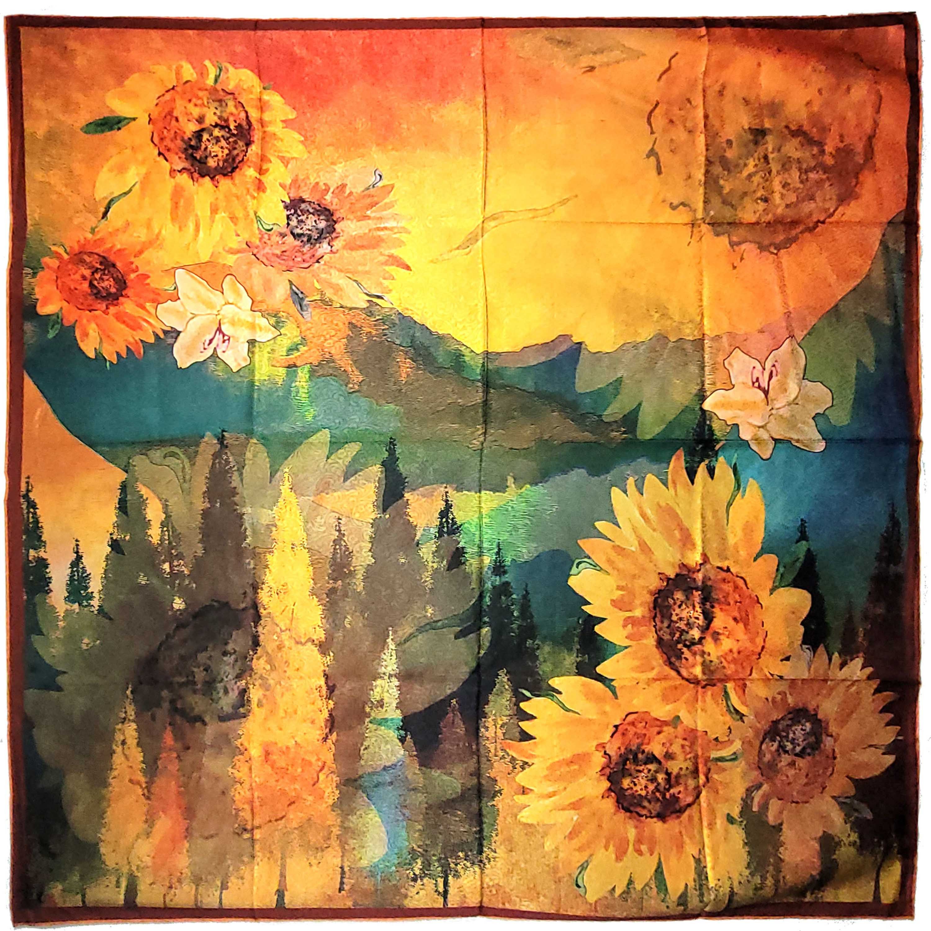 Other NWT Double Sided Silk Scarf 52"x52" Large Square Wrap 3244 Size ONE SIZE - 3 Thumbnail