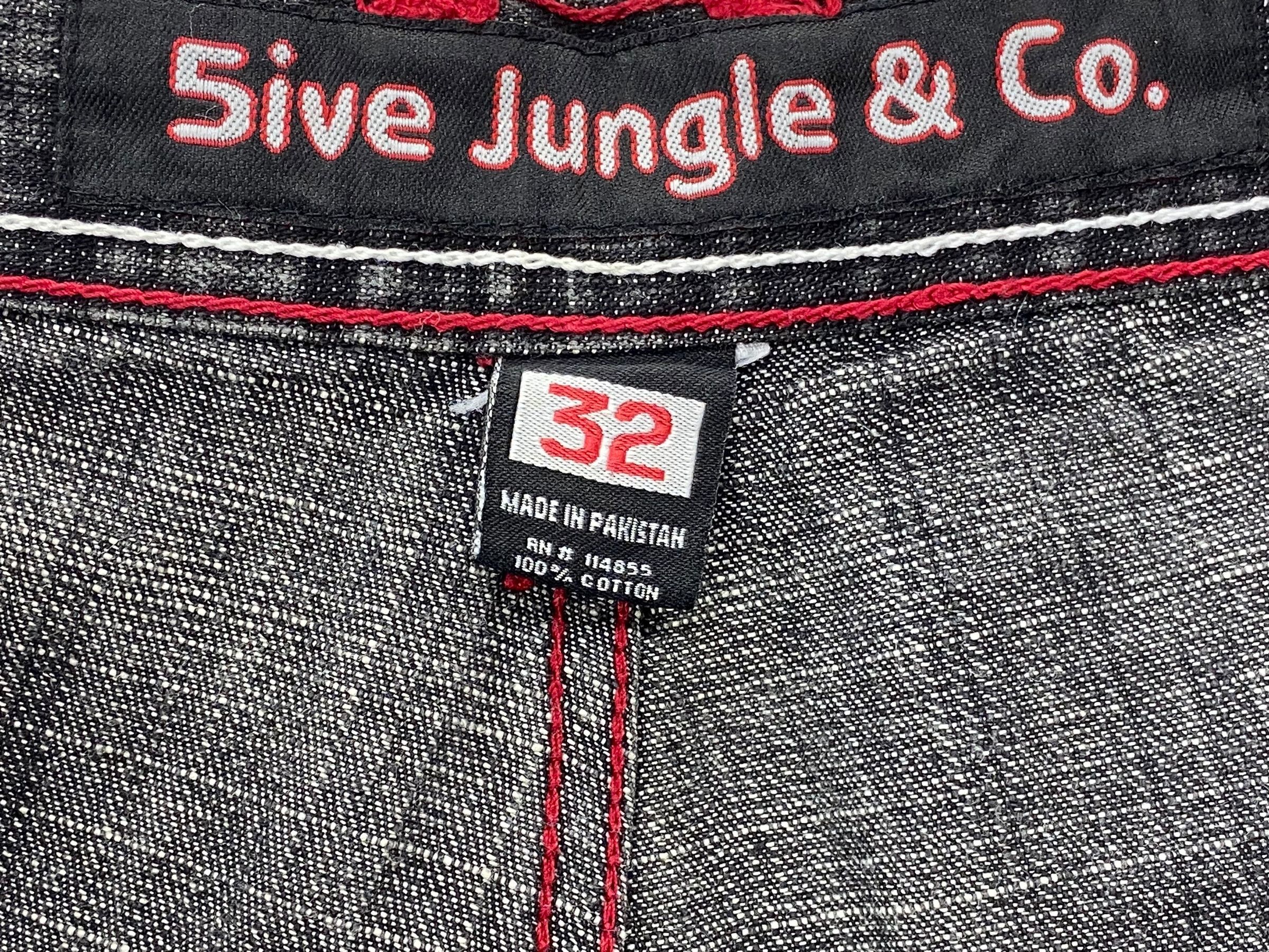Japanese Brand × Vintage 5ive Jungle & Co Baggy Jeans Hip Hop Skateboard Jeans Size US 32 / EU 48 - 7 Thumbnail