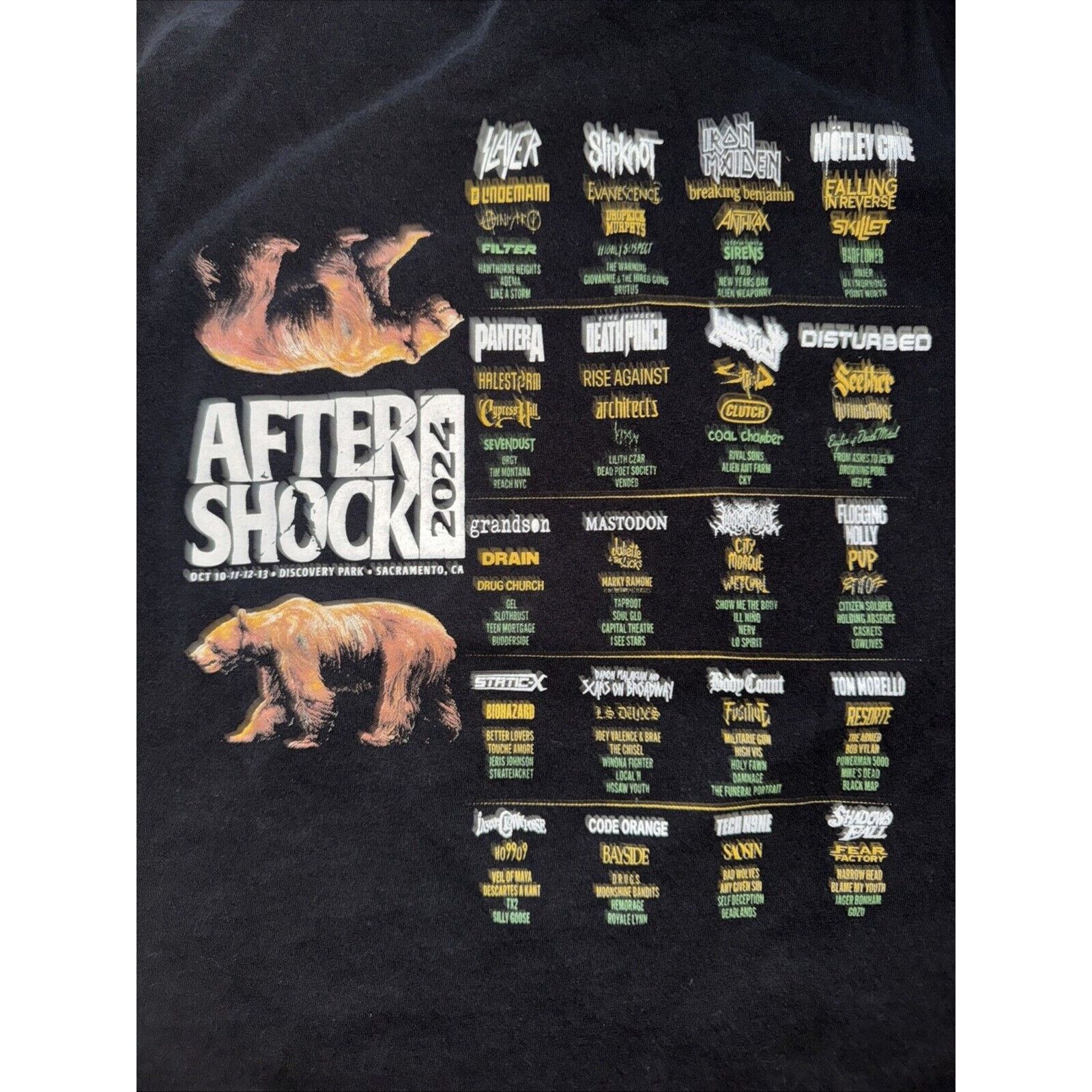 Band Tees × Vintage Aftershock 2024 Band T-Shirt Black Small 16x24.5 Size US S / EU 44-46 / 1 - 5 Thumbnail