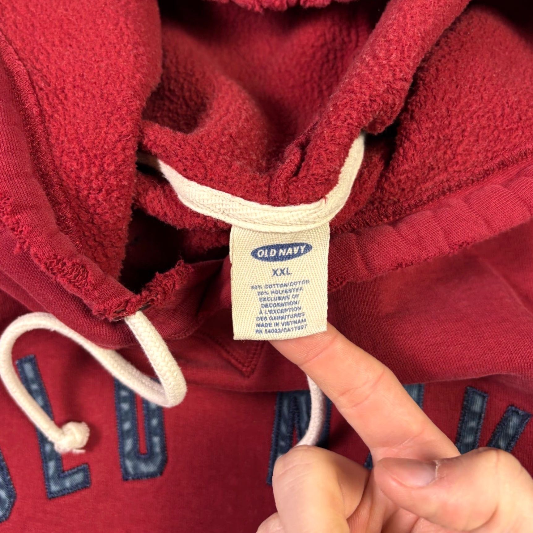Old Navy Old Navy Hoodie Mens 2XL Red Pullover Fleece Sweatshirt Logo Applique Size US XXL / EU 58 / 5 - 5 Thumbnail