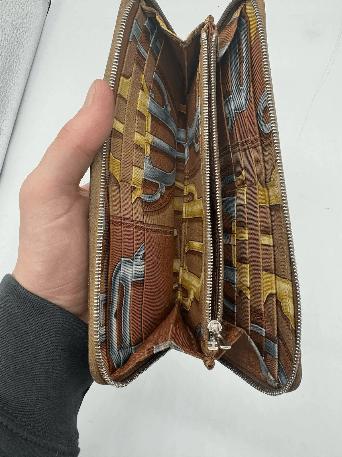 Hermes Auth HERMES Azap Silk In - Gold Epsom Long Wallet Size ONE SIZE - 3 Thumbnail