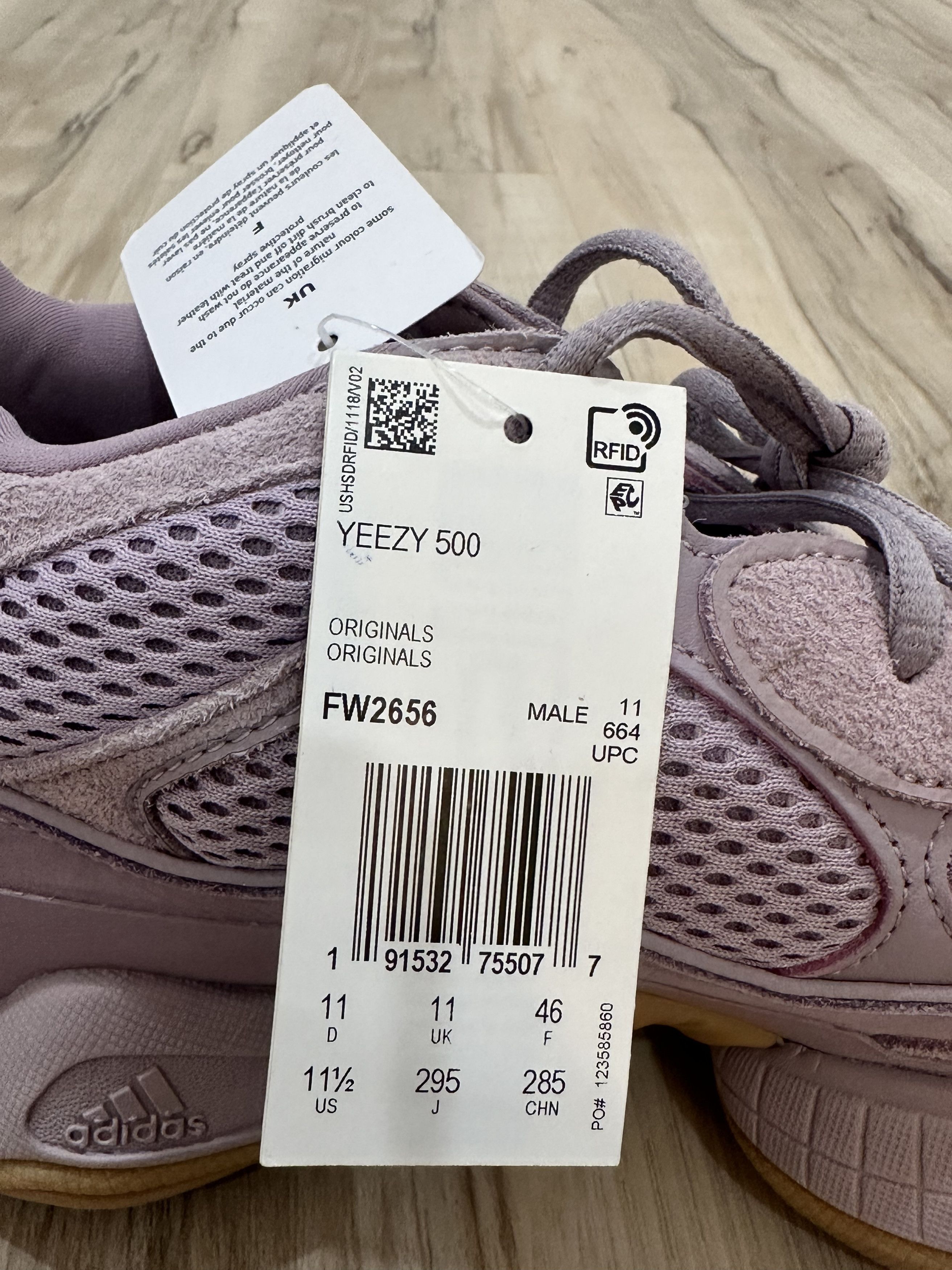 Adidas × Kanye West × Yeezy Adidas Yeezy 500 Soft Vision – In Box with Tags, Size US 1.5 Size US 11.5 / EU 44-45 - 10 Thumbnail