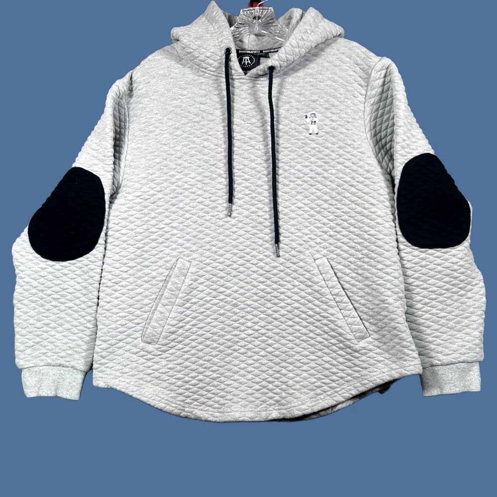 Vintage Barstool Sports Hoodie Mens L Gray Quilted Elbow Patches Pullover Spaceman Logo Size US L / EU 52-54 / 3 - 1 Thumbnail