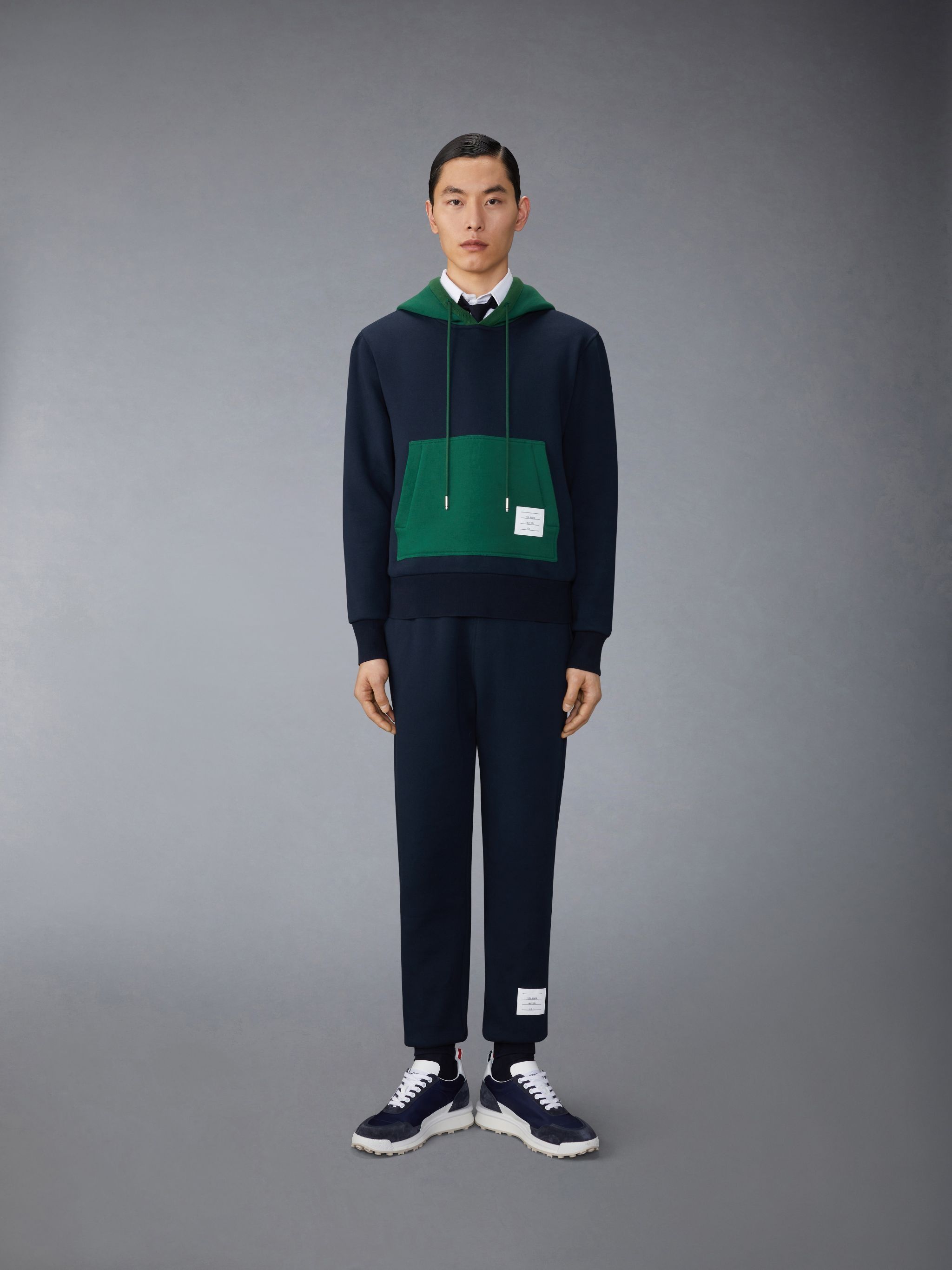Thom Browne o1h1sh10525 Color Blocked Sweatpants in Navy Blue Size US 34 / EU 50 - 2 Thumbnail