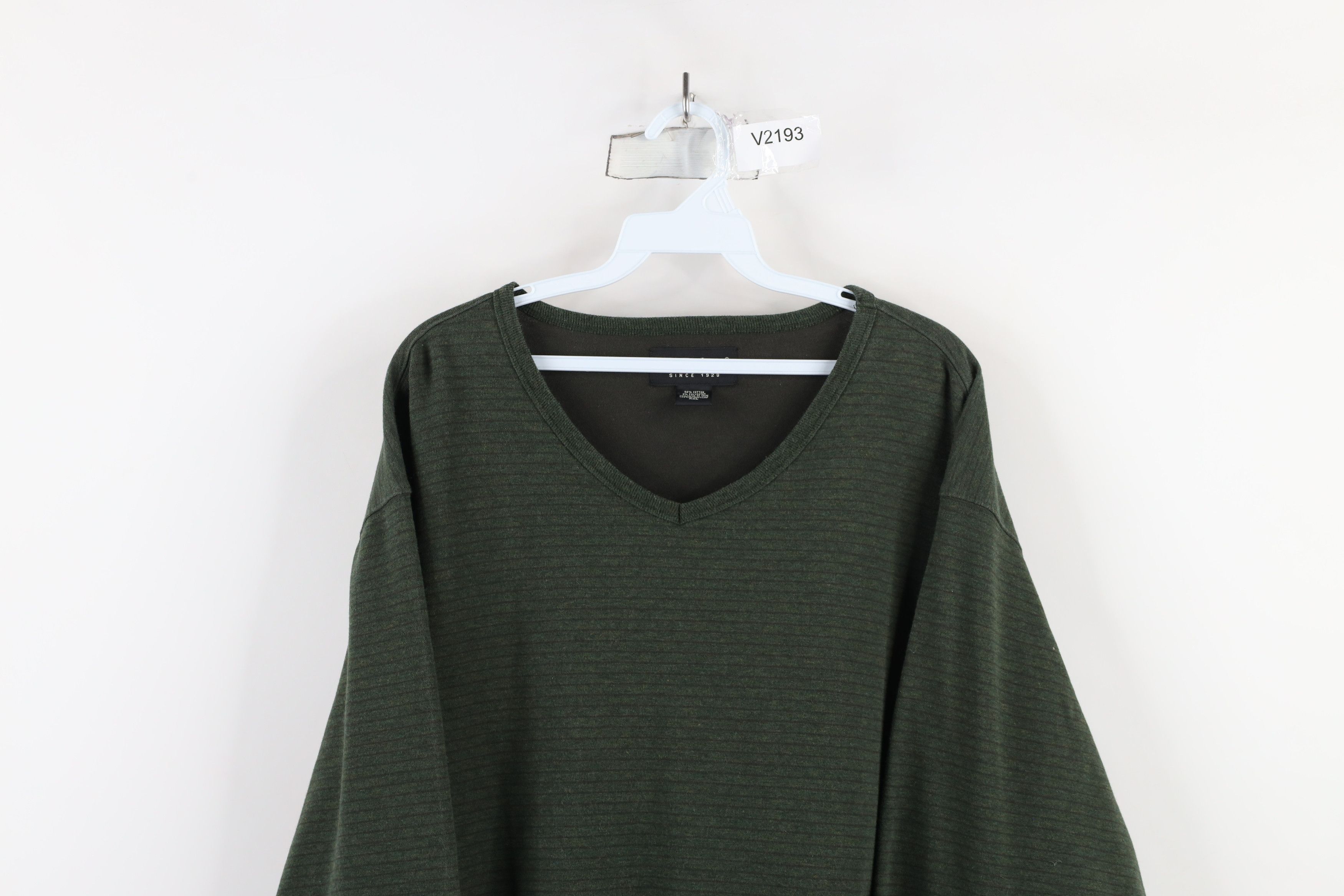 Eddie Bauer Vintage 90s Eddie Bauer Striped Long Sleeve V-Neck T-Shirt Size US XXL / EU 58 / 5 - 2 Thumbnail
