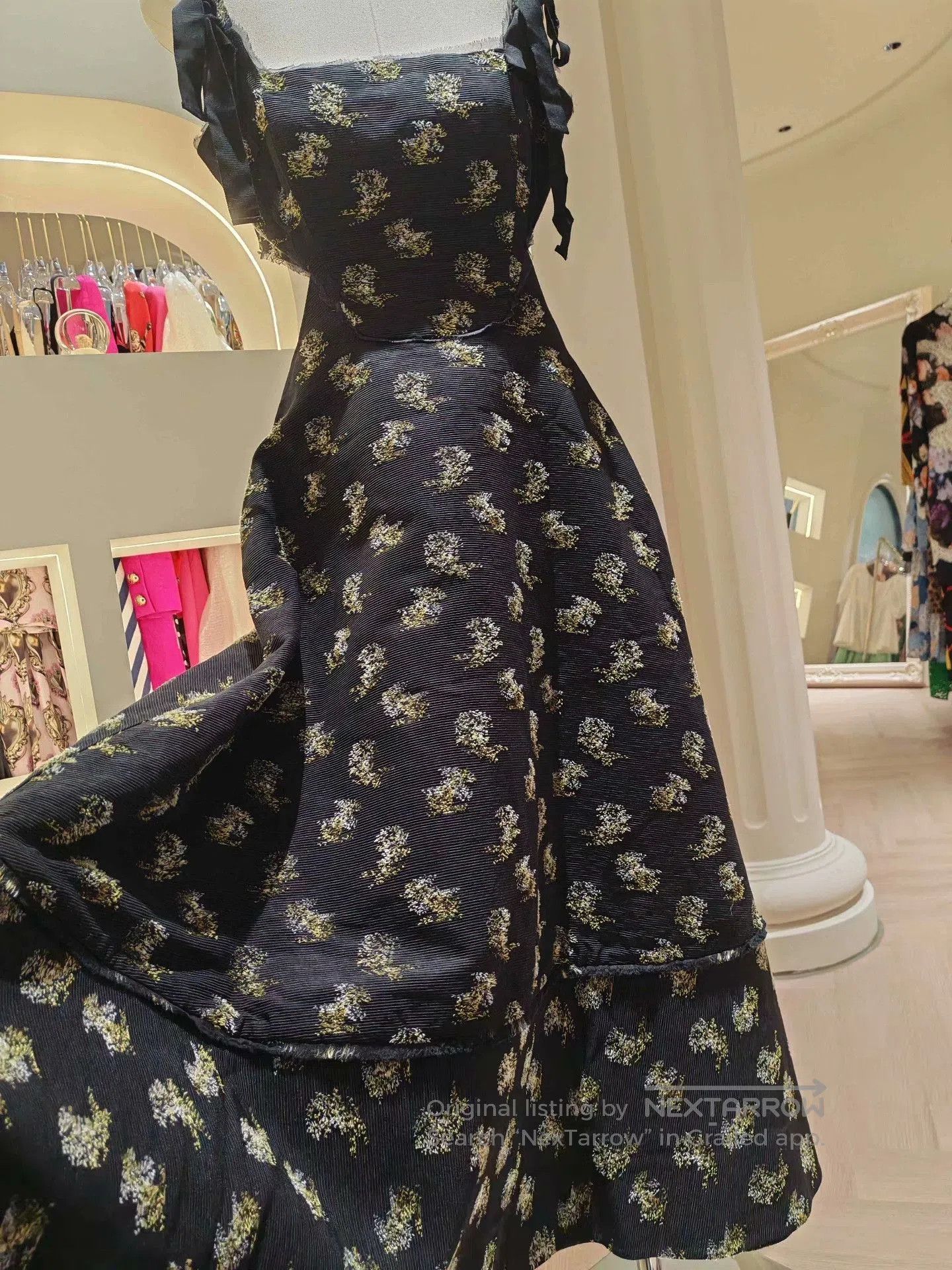 Erdem ERDEM Black Floral Camisole Dress. Size XS / US 0-2 / IT 36-38 - 5 Thumbnail