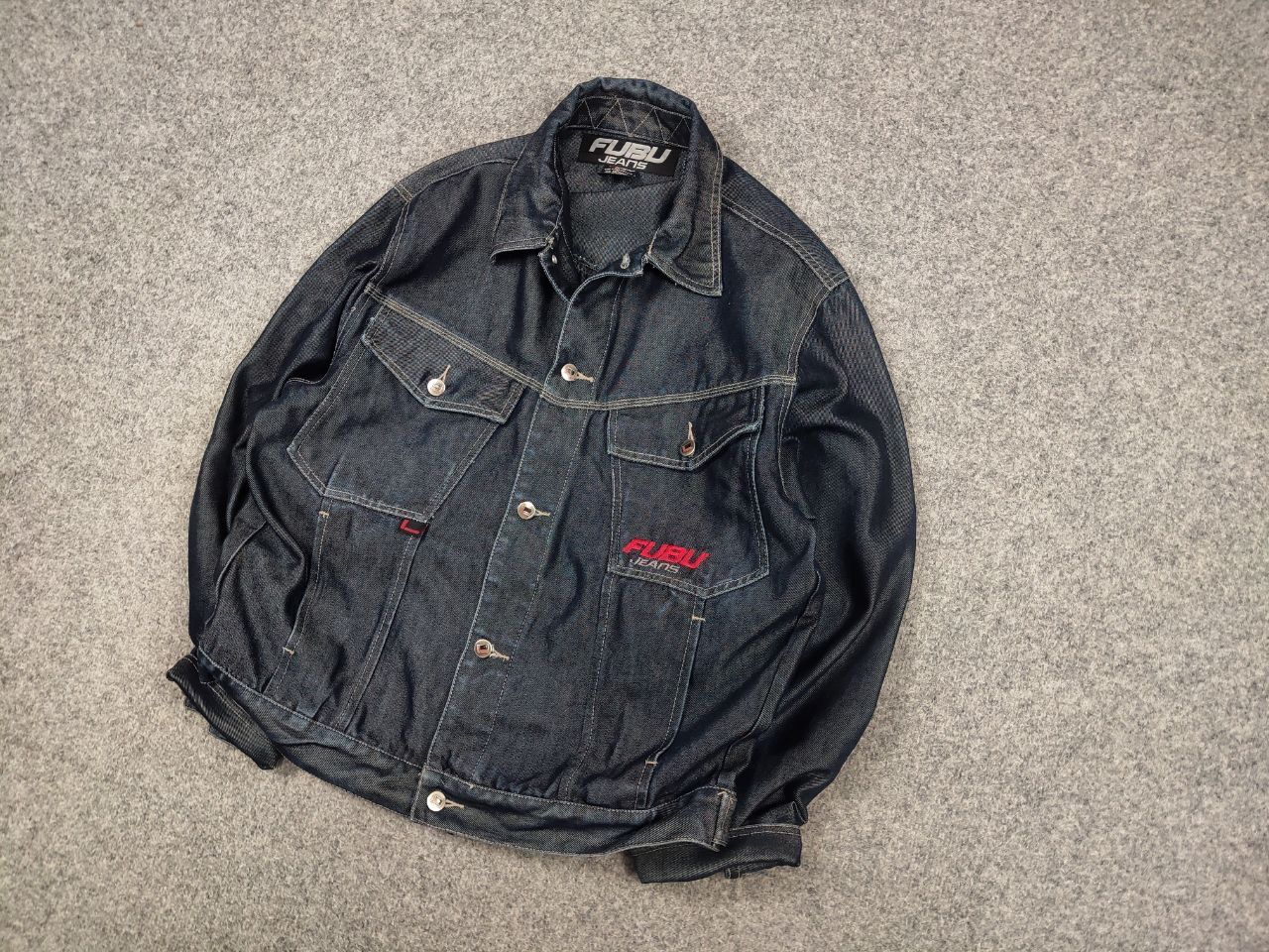 Fubu Vintage Fubu Logo collection Indigo blue denim Jacket Y2K Size US L / EU 52-54 / 3 - 4 Thumbnail