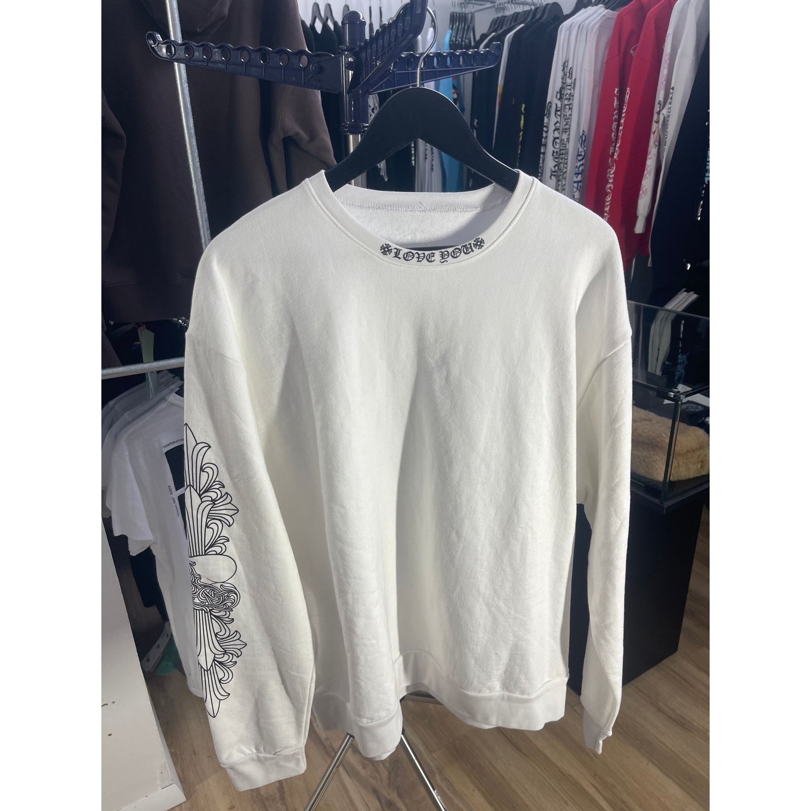 Chrome Hearts Chrome Hearts LOVE YOU Letter Sweatshirt White Size US XL / EU 56 / 4 - 1 Thumbnail