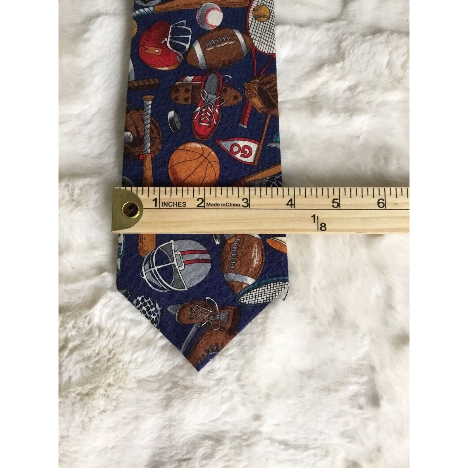& Other Stories Bean McGee Tie Sports Football Baseball Hockey 100% Cotton Size ONE SIZE - 8 Thumbnail
