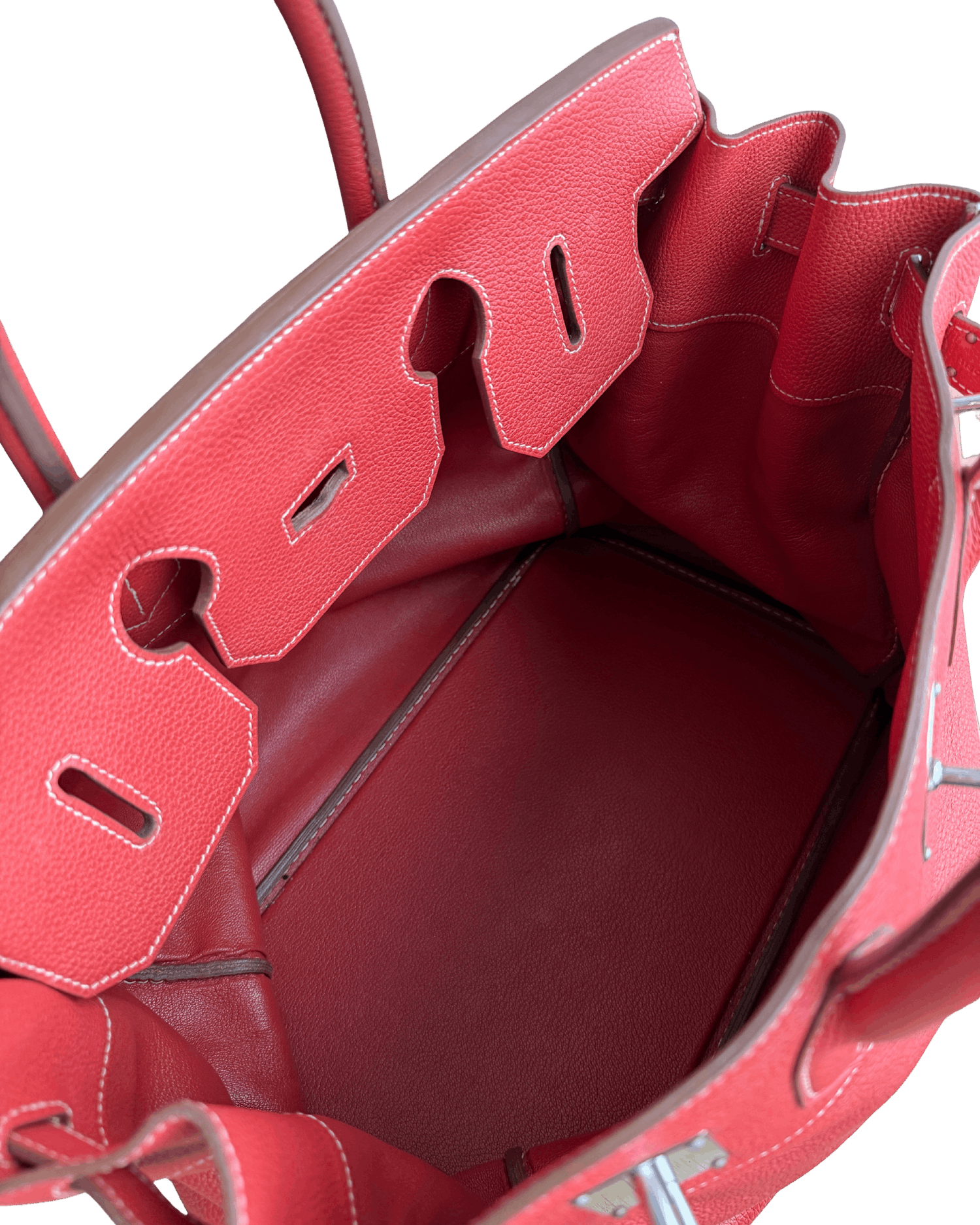 Hermes Hermès HAC 40 Rouge Vif Togo Leather Palladium Hardware Bag Size 40 - 8 Thumbnail