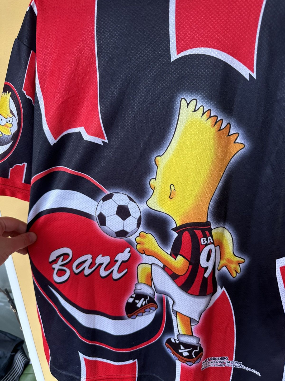 The Simpsons Rare Bart Simpson 1999 AC Milan Matt Groening Football Shirt Size US M / EU 48-50 / 2 - 10 Thumbnail