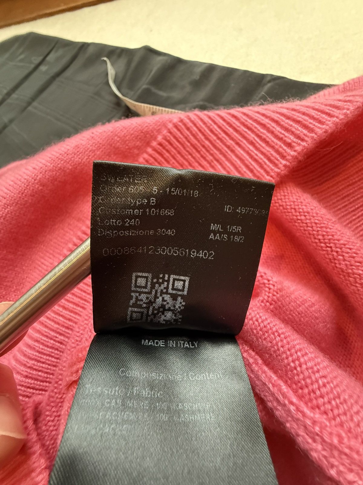 Calvin Klein 205W39NYC SS18 Calvin Klein 205w39nyc Logo pink cashmere sweater raf Size US XS / EU 42 / 0 - 20 Thumbnail
