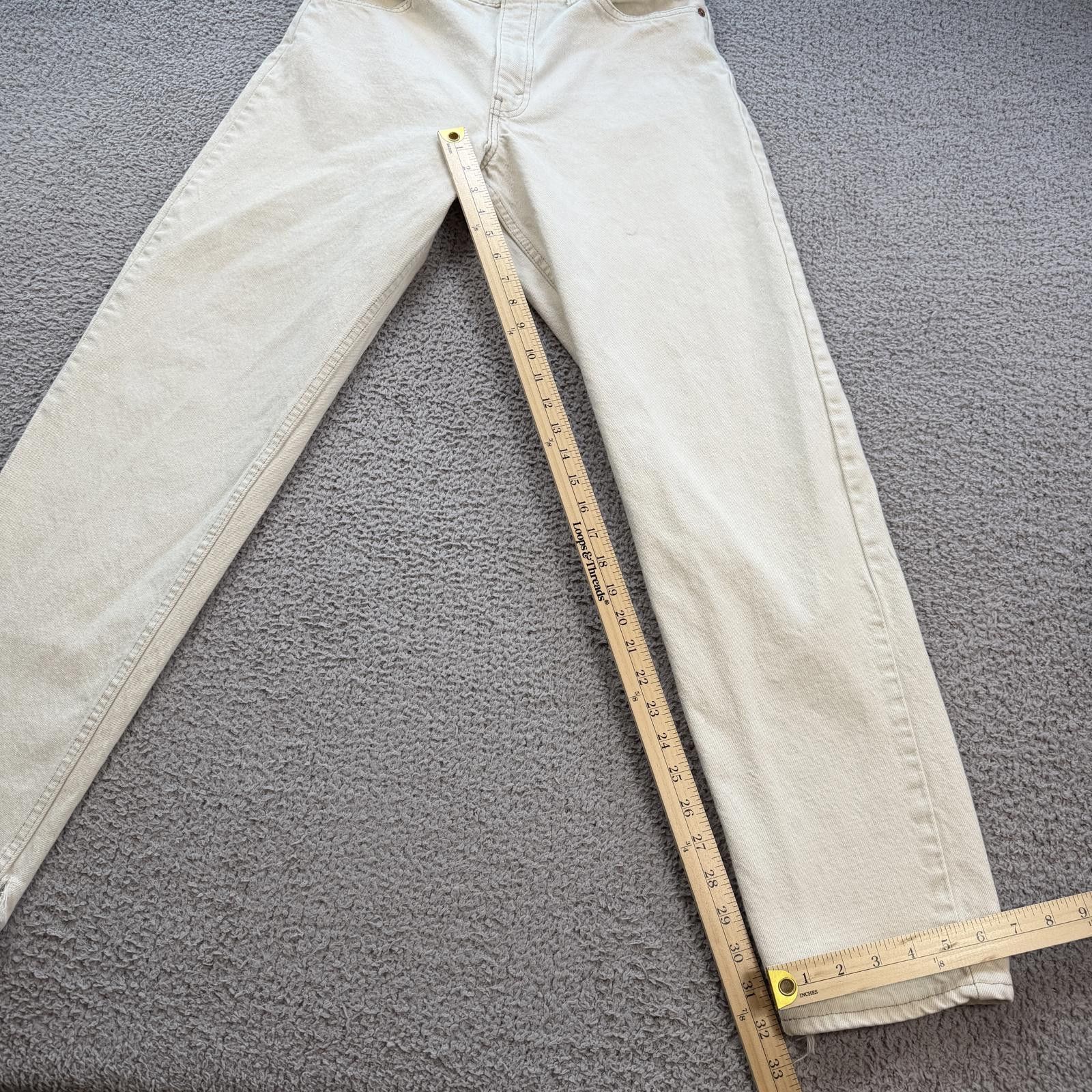 Levi's Vintage Levis 550 Relaxed Fit Jeans Made In USA Cream 33x32 Size US 33 - 4 Thumbnail