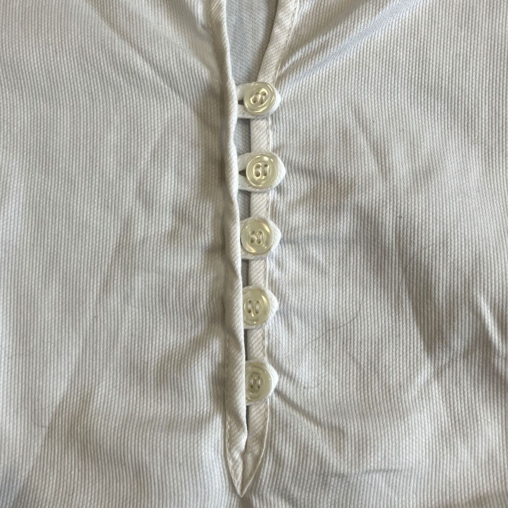 Vintage James Coviello Blouse Shirt Womens XS Ivory Short Sleeve V-Neck 5 Buttons Cotton Solid Size XS / US 0-2 / IT 36-38 - 3 Thumbnail