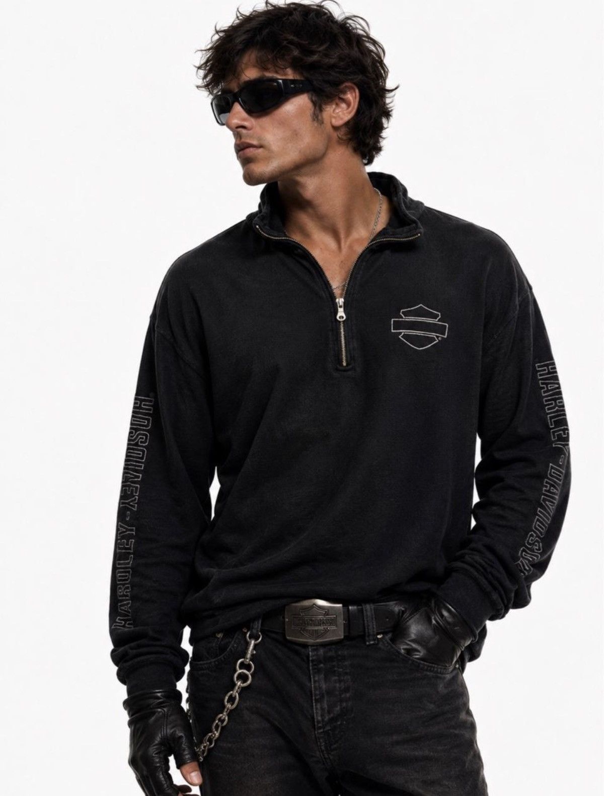 Harley Davidson Harley-Davidson Black 1/4 Zip Thermal Pullover Shirt XL Size US XL / EU 56 / 4 - 1 Thumbnail