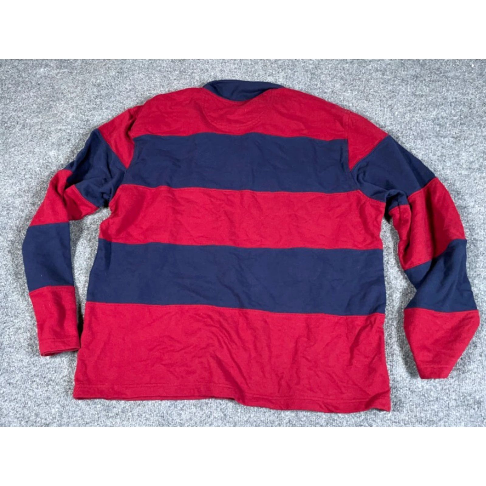 Izod VINTAGE IZOD Rugby Shirt Club 1/4 Zip Men’s Large Red Blue Stripe Polo 90s Preppy Mens Size US L / EU 52-54 / 3 - 2 Thumbnail