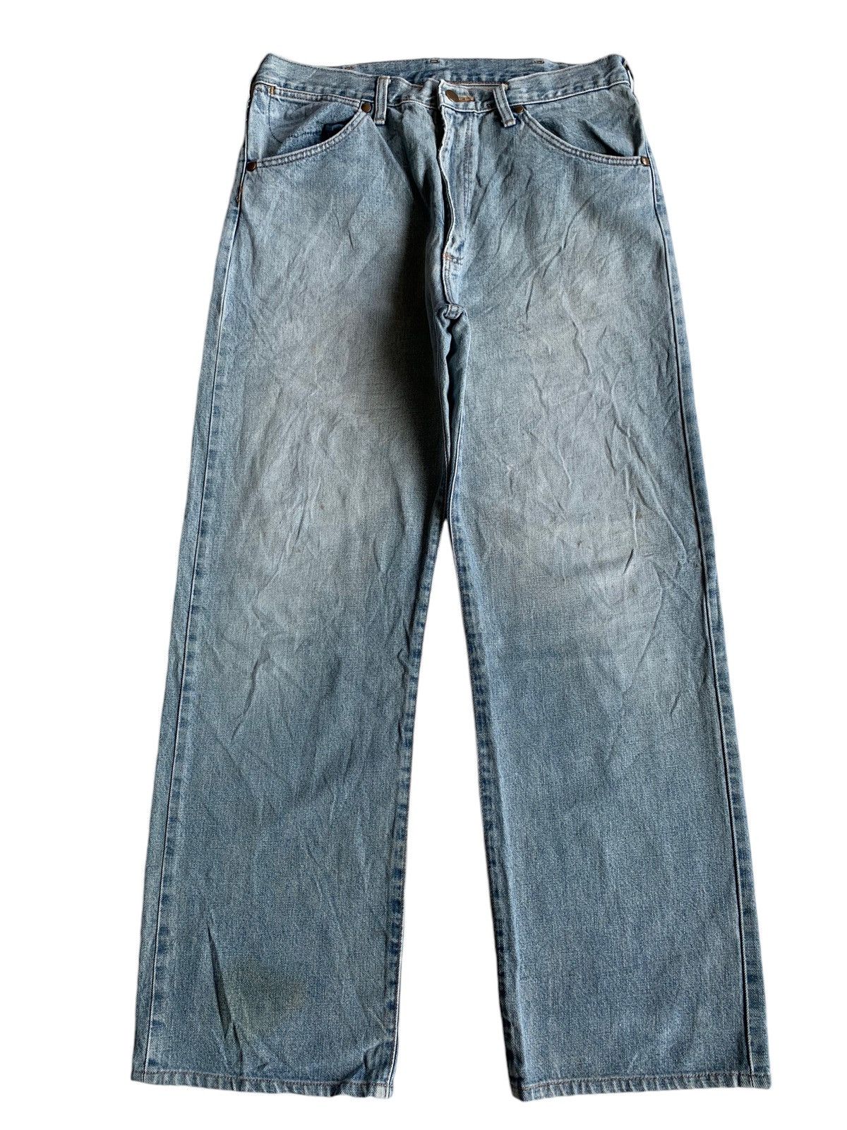 VINTAGE WRANGLER SELVEDGE BAGGY DISTRESSED DENIM