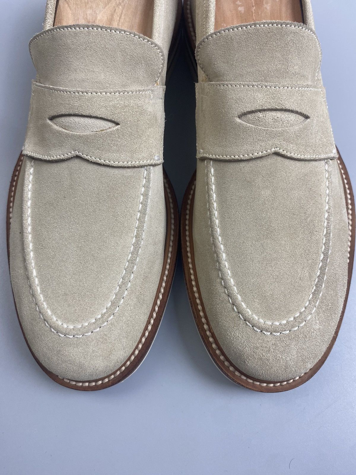 Kiton Kiton Beige Leather Suede Loafers Size US 6.5 / EU 39-40 - 4 Thumbnail