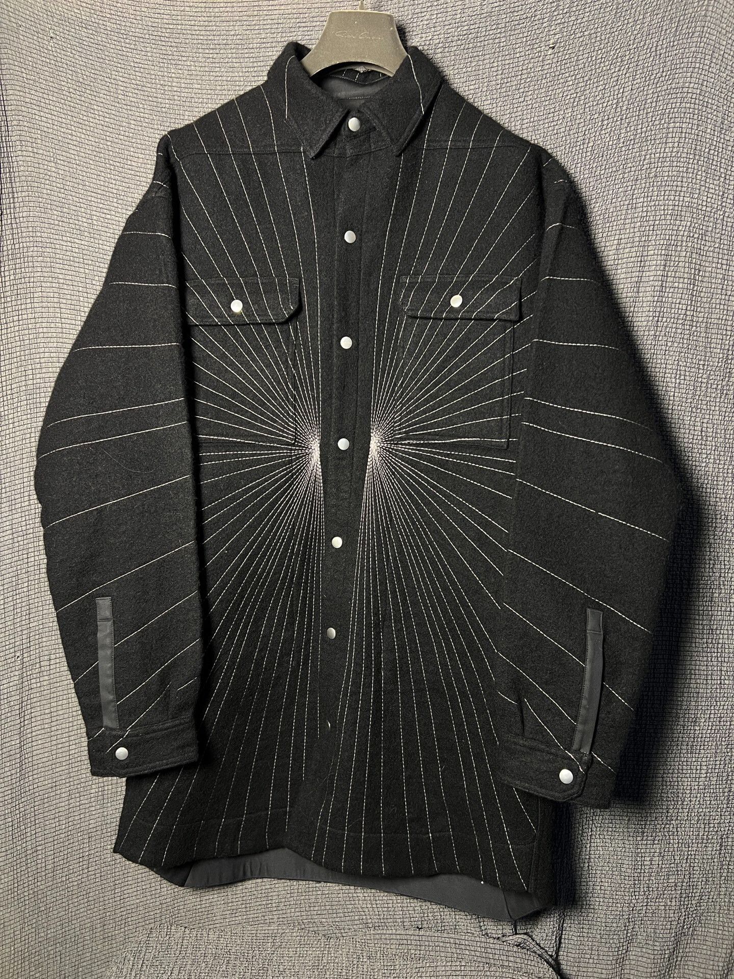 Rick Owens Rick Owens 23FW Ray Embroidery Wool Shirt Jacket Size US S / EU 44-46 / 1 - 1 Thumbnail