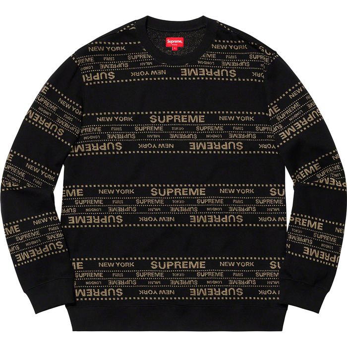 Supreme Supreme Metallic Jacquard Crewneck Black xLarge | Grailed