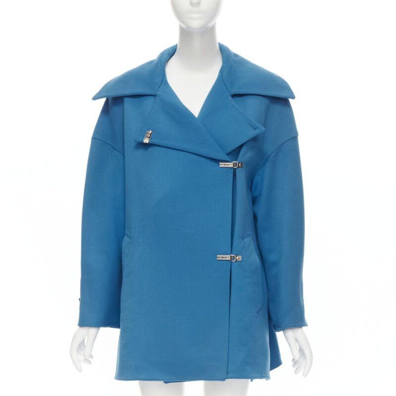 Claude Montana CLAUDE MONTANA 1991 Vintage blue wool metal clasp button oversize coat IT42 M Size M / US 6-8 / IT 42-44 - 1 Thumbnail