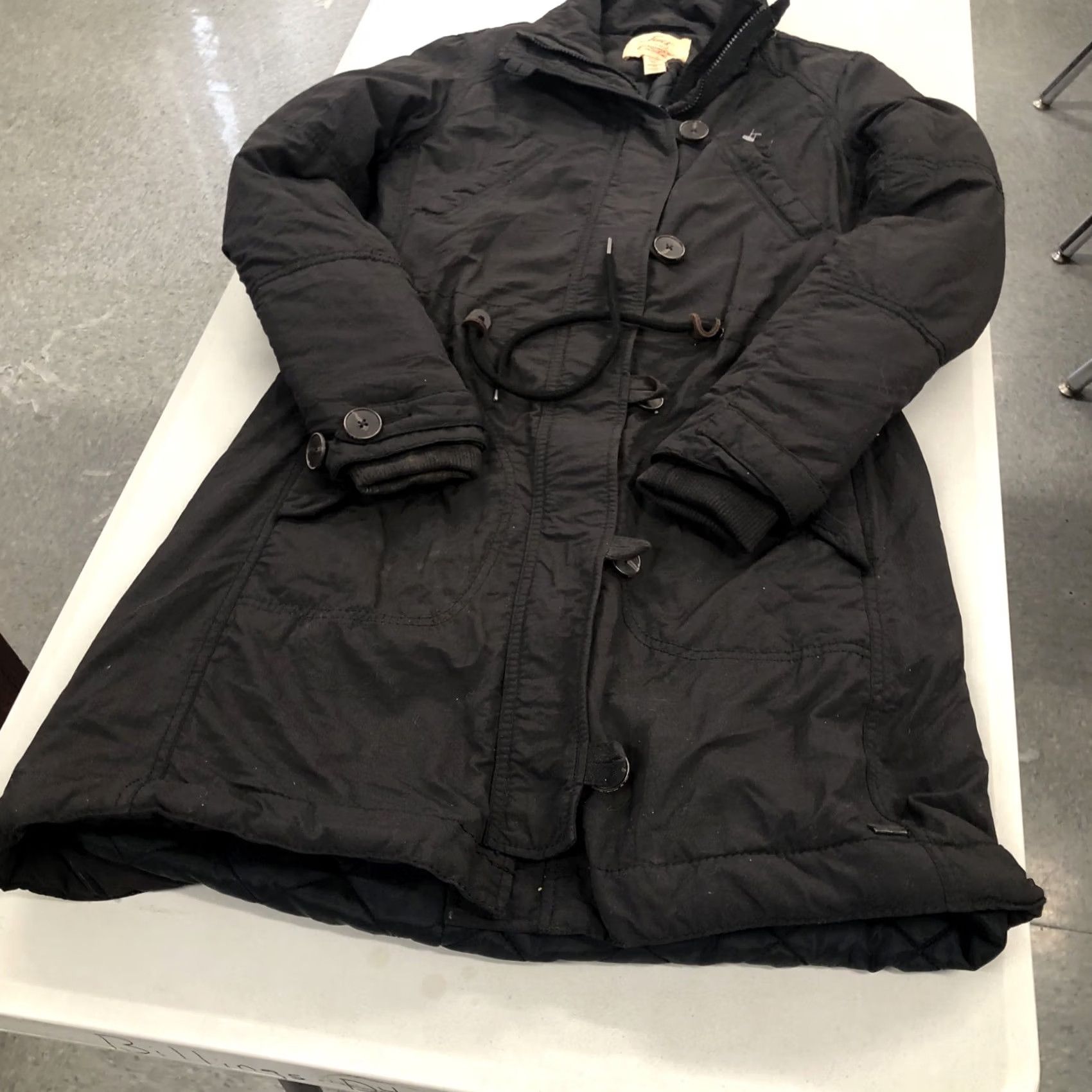 Levi's VTG Levi's Trench Coat Women XS Long Patchwork Quilted Black Wool-Blend Look? Size XS / US 0-2 / IT 36-38 - 4 Thumbnail