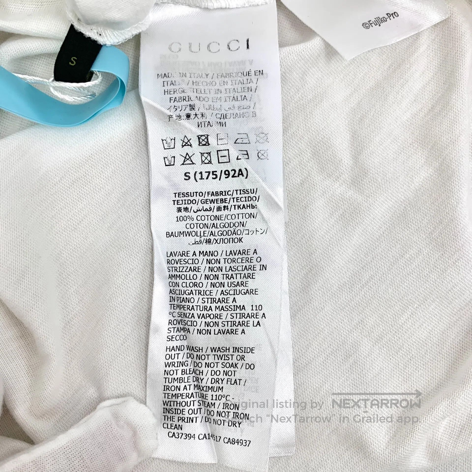 Gucci Guicci White Logo Letter Doraemon Printed Cotton Crew Neck Size US S / EU 44-46 / 1 - 7 Thumbnail