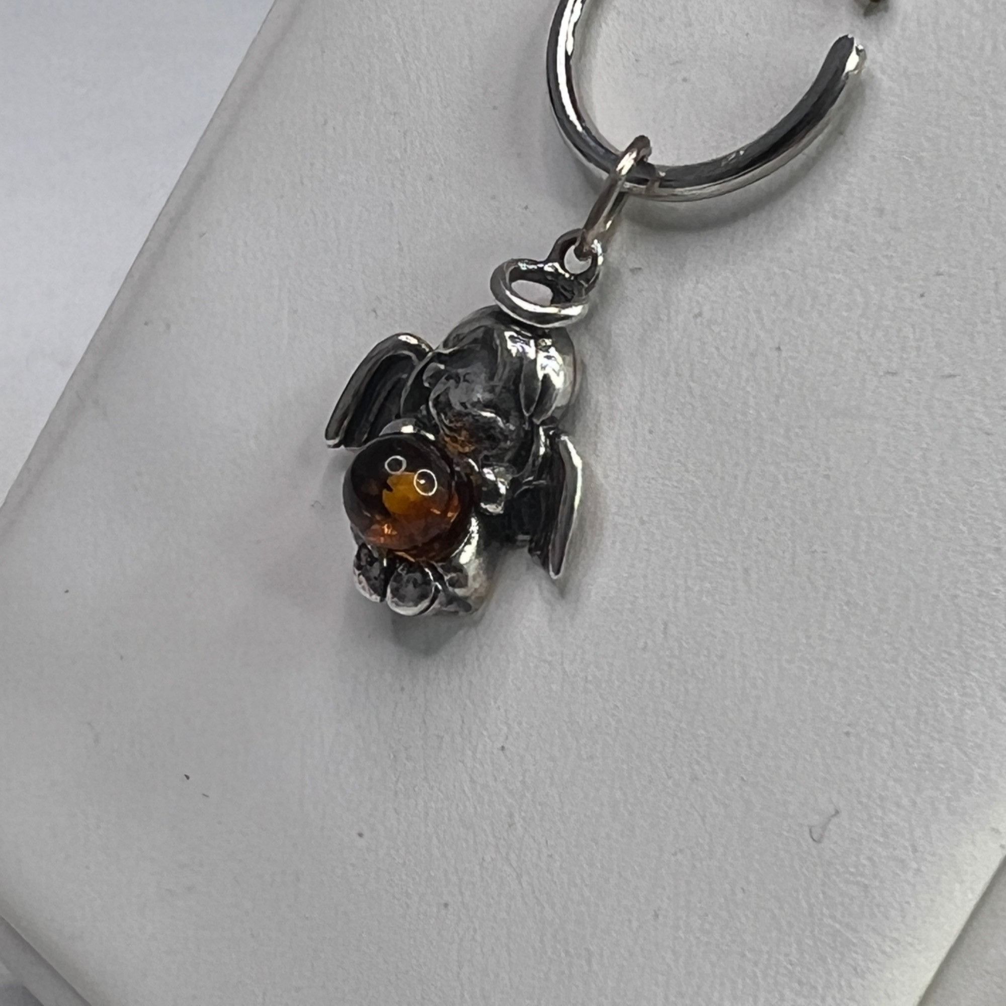 Other Sterling Silver 925 Small Angel Pendant With Cognac Baltic A Size ONE SIZE - 4 Thumbnail